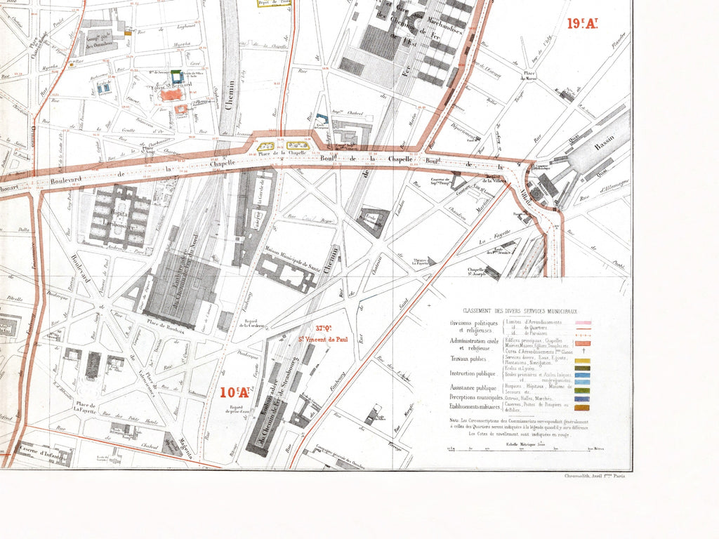 Haussmann | Paris | 18. Arrondissement | Vintage Map