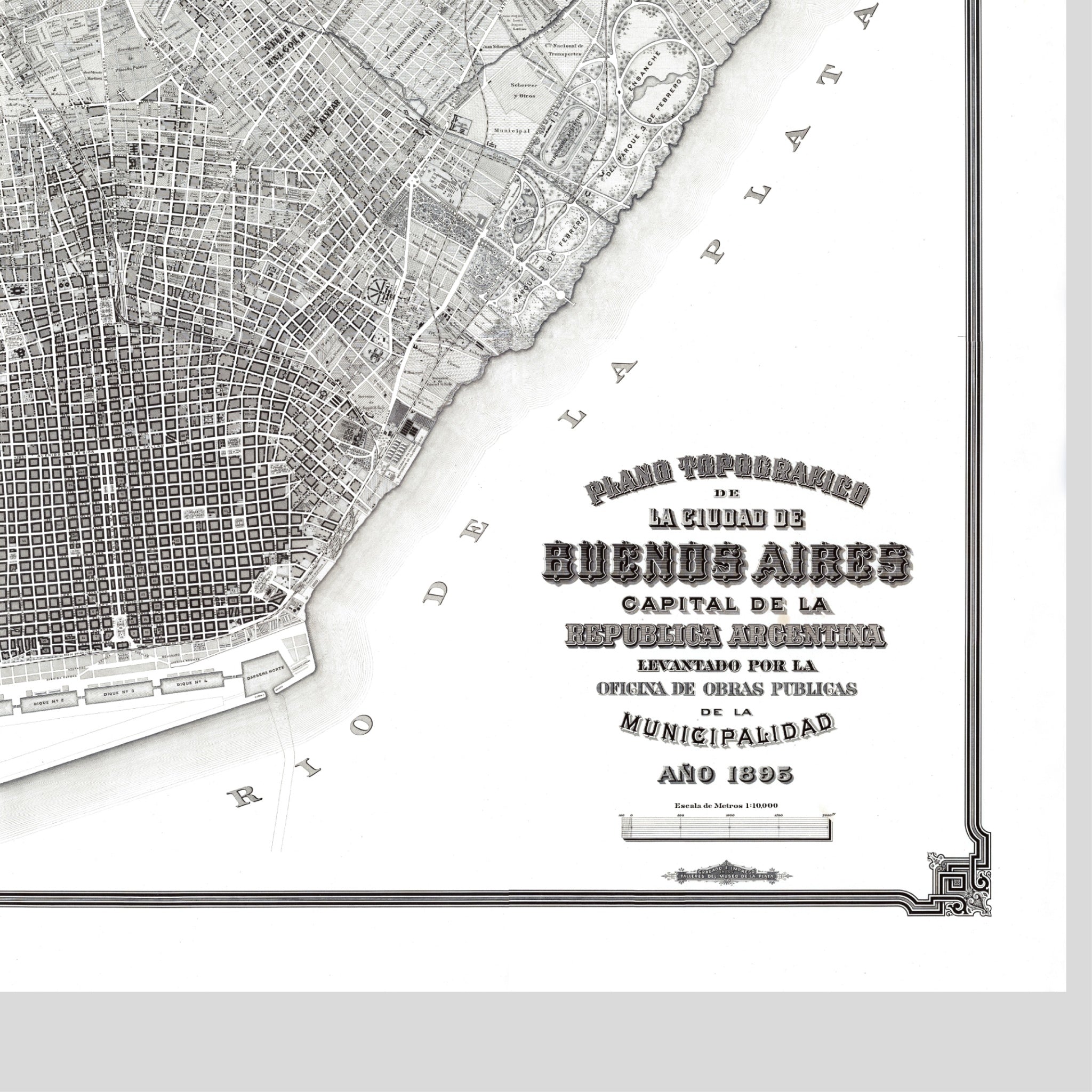 Buenos Aires | Stadtplan | Vintage Map | Giclée-Druck