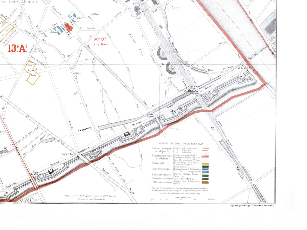 Haussmann | Paris | 13. Arrondissement | Vintage Map