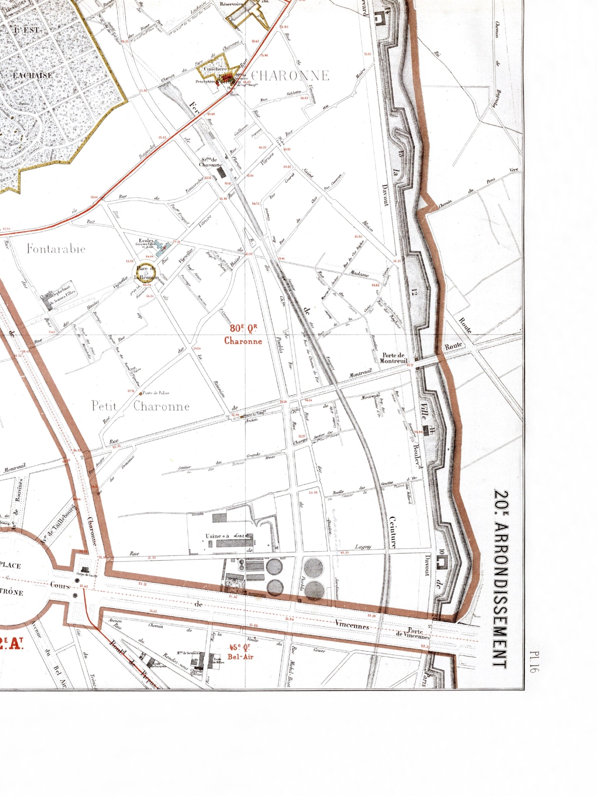 Haussmann | Paris | 20. Arrondissement | Vintage Map