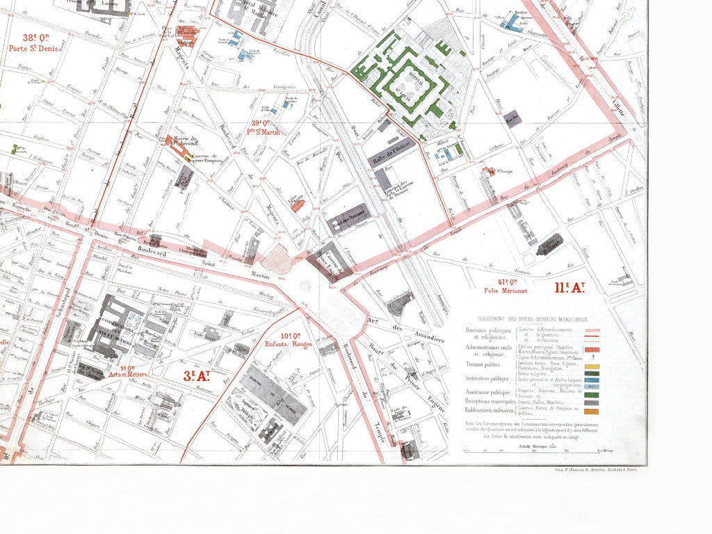 Haussmann | Paris 06 | 9. und 10. Arrondissement | Vintage Map