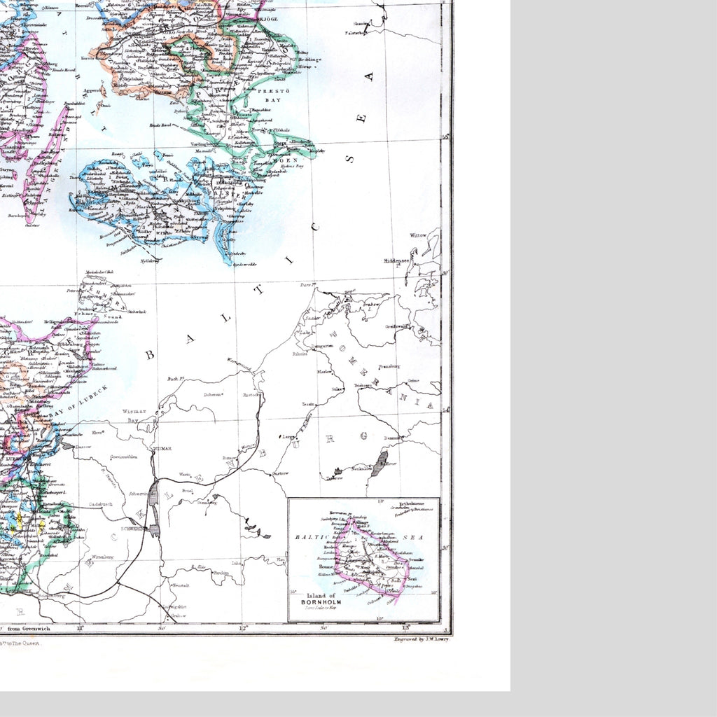 Dänemark | Schleswig | Holstein | Karte von 1863 | Vintage Map
