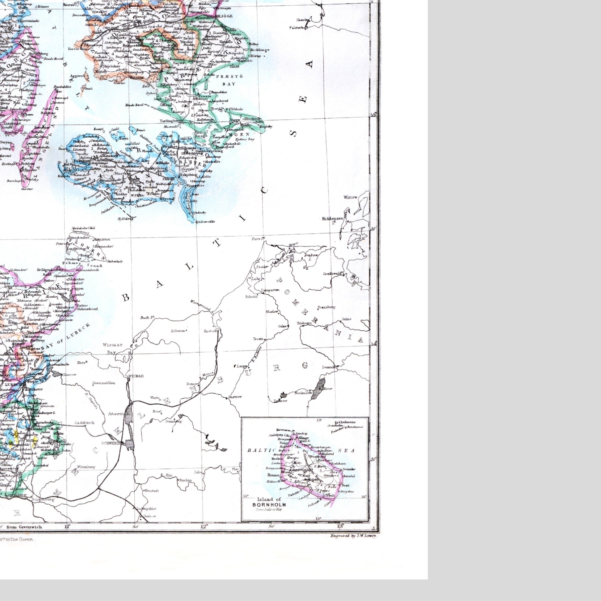 Dänemark | Schleswig | Holstein | Karte von 1863 | Vintage Map