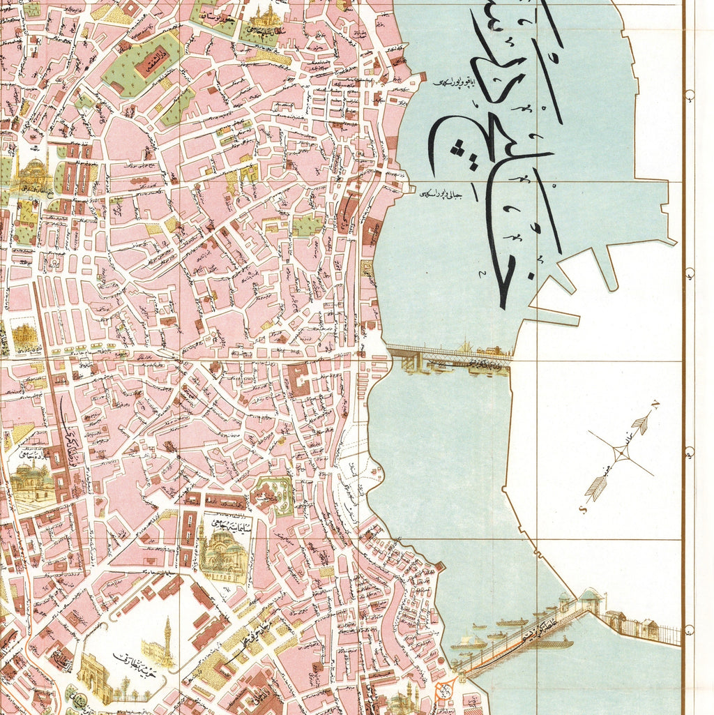 Istanbul | Konstantinopel | Eminönü-Fati | Stadtplan | Vintage Map