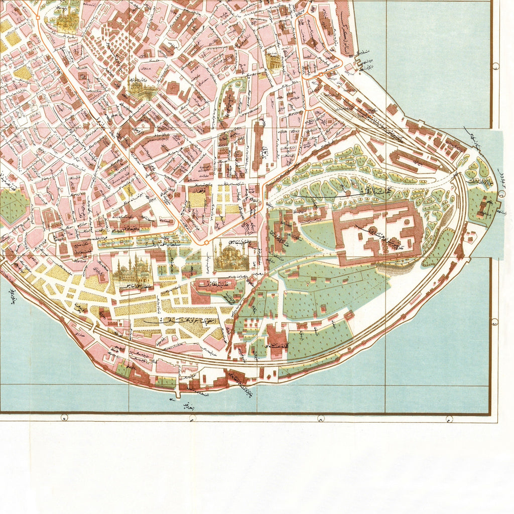 Istanbul | Konstantinopel | Eminönü-Fati | Stadtplan | Vintage Map