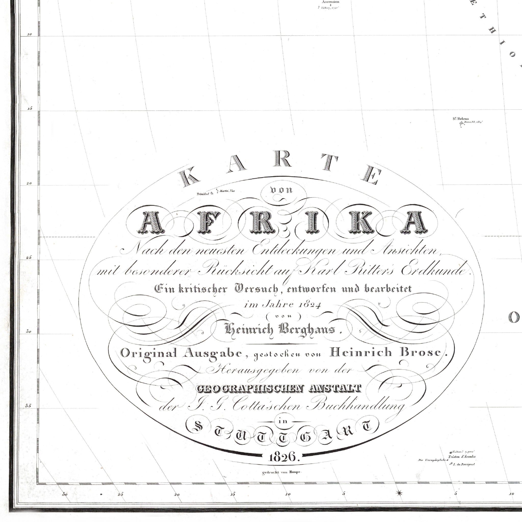 Afrika Landkarte | 1826 | Giclée-Druck
