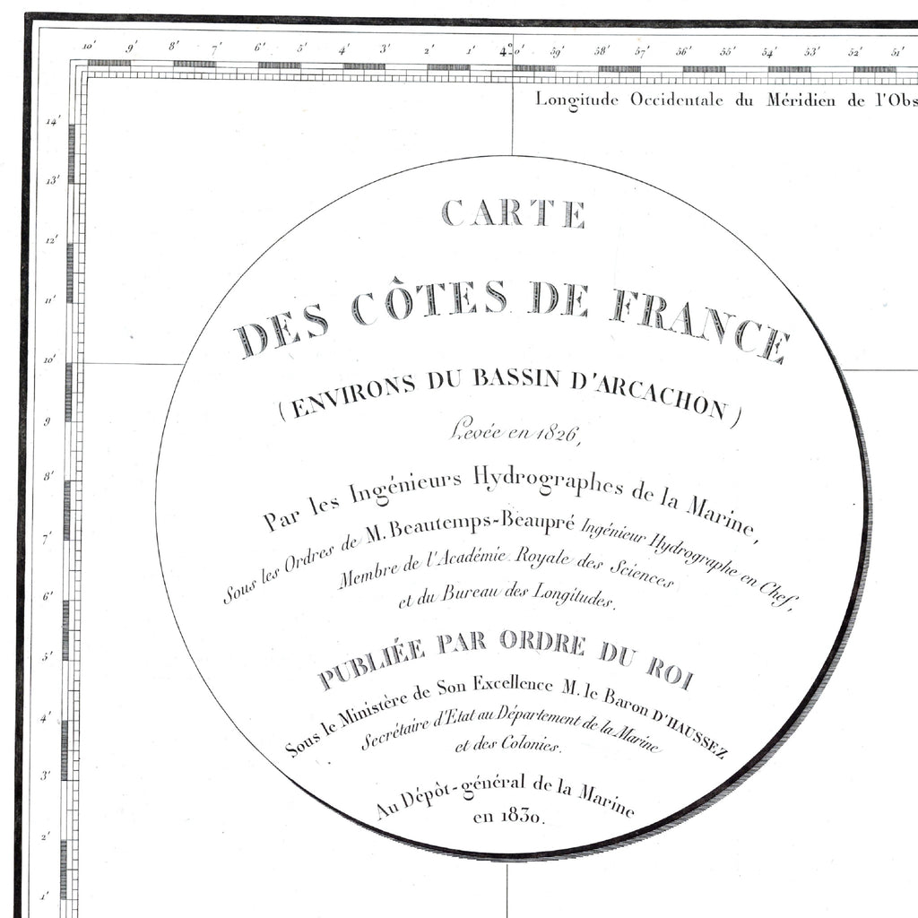 Arcachon | Frankreich | Seekarte | Karte von 1830