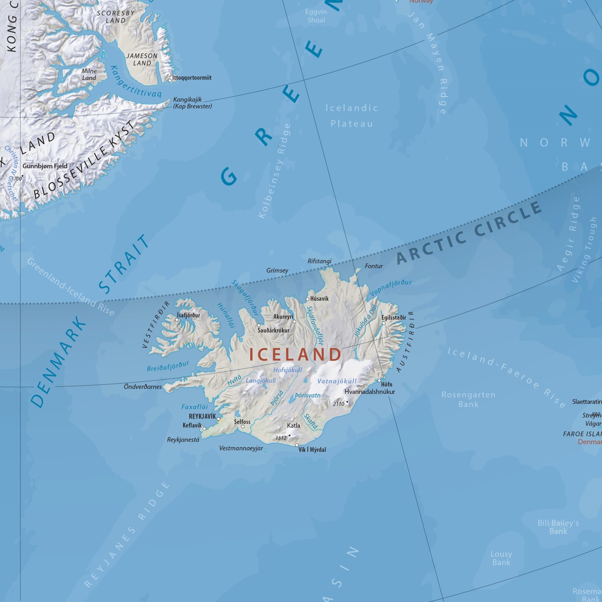 Arktis-Karte | 2025 | Giclée-Druck | Physische Karte der Nordpolarregion