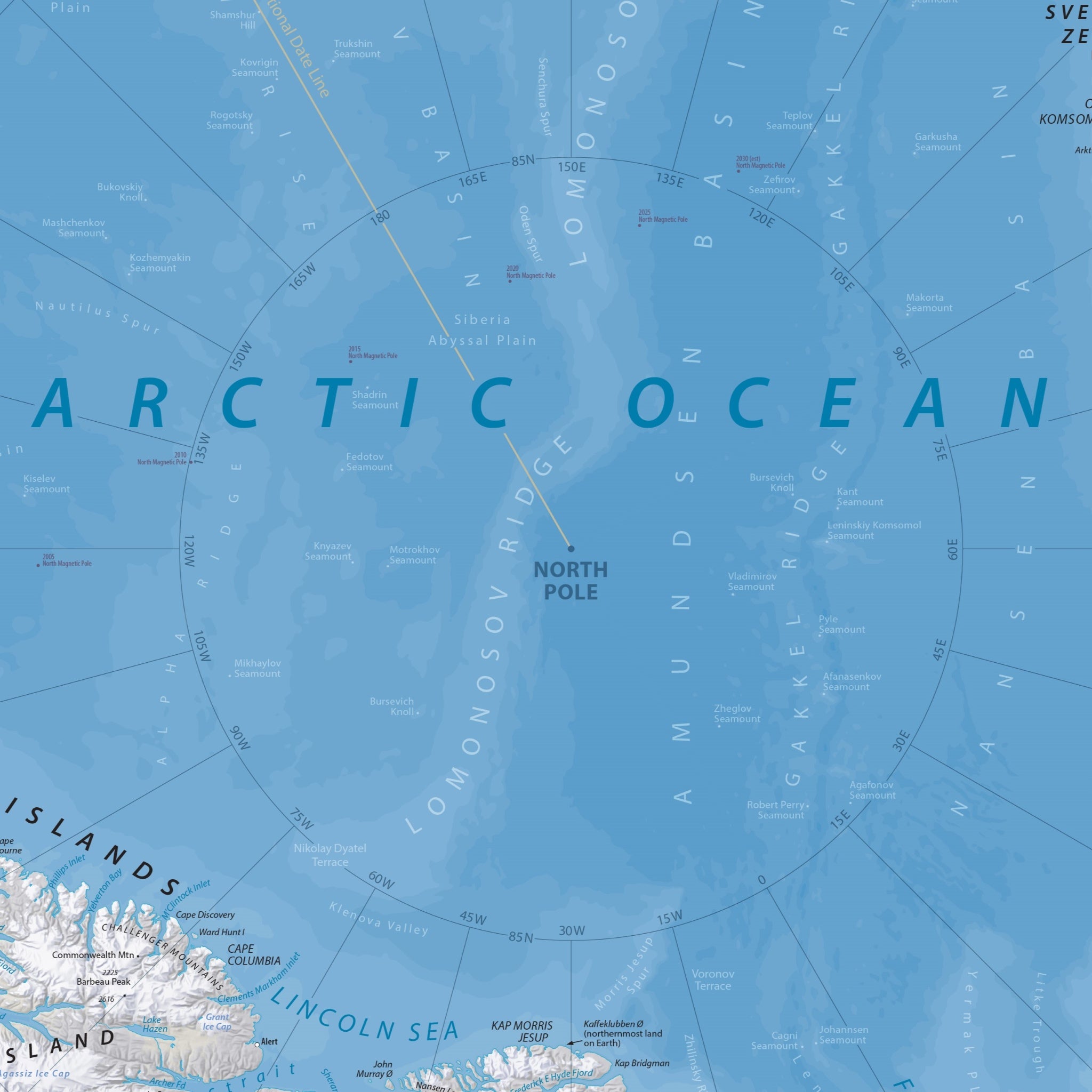 Arktis-Karte | 2025 | Giclée-Druck | Physische Karte der Nordpolarregion