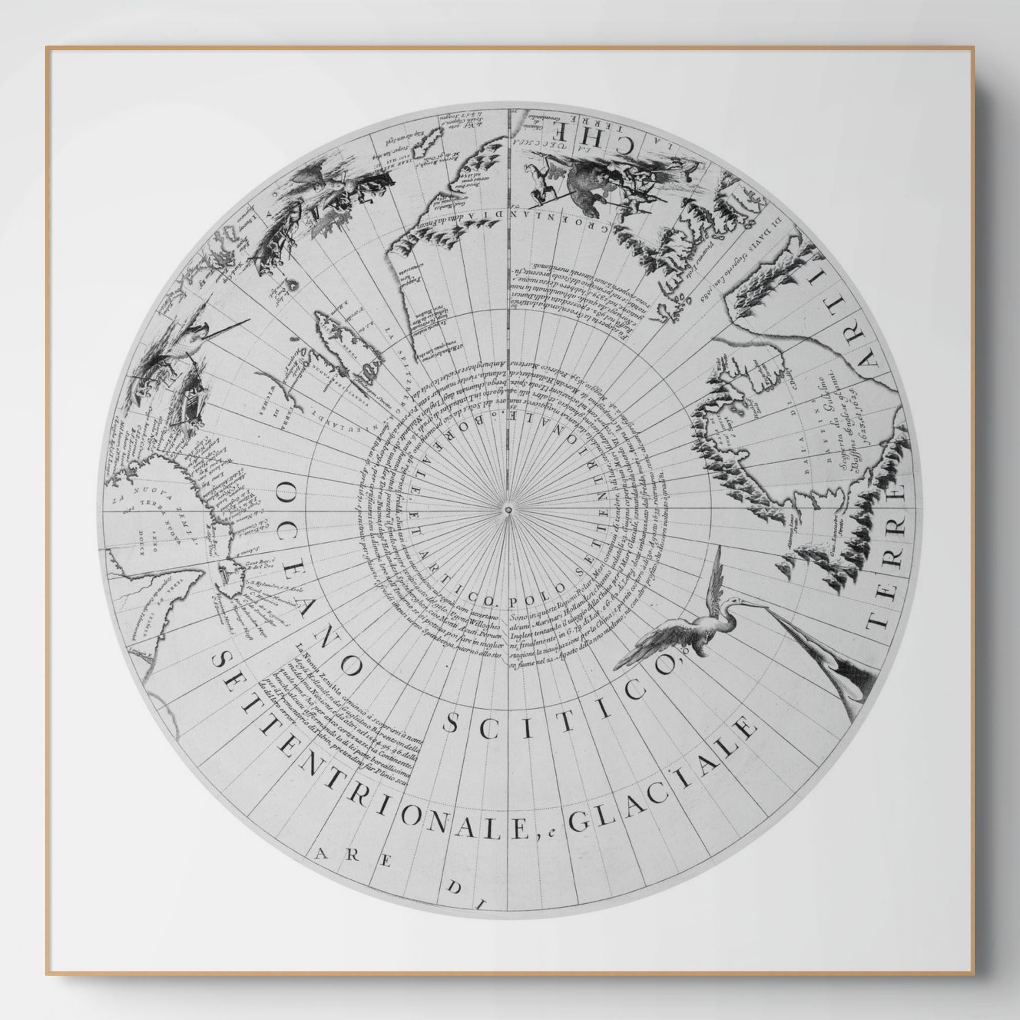 Arktis | Nordpol | Globus | 1688 | Giclée-Druck