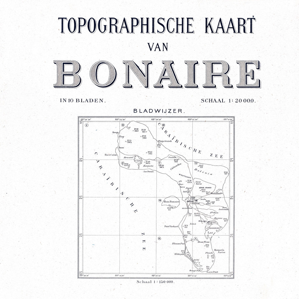 Bonaire | Landkarte | 1915 | Giclée-Druck