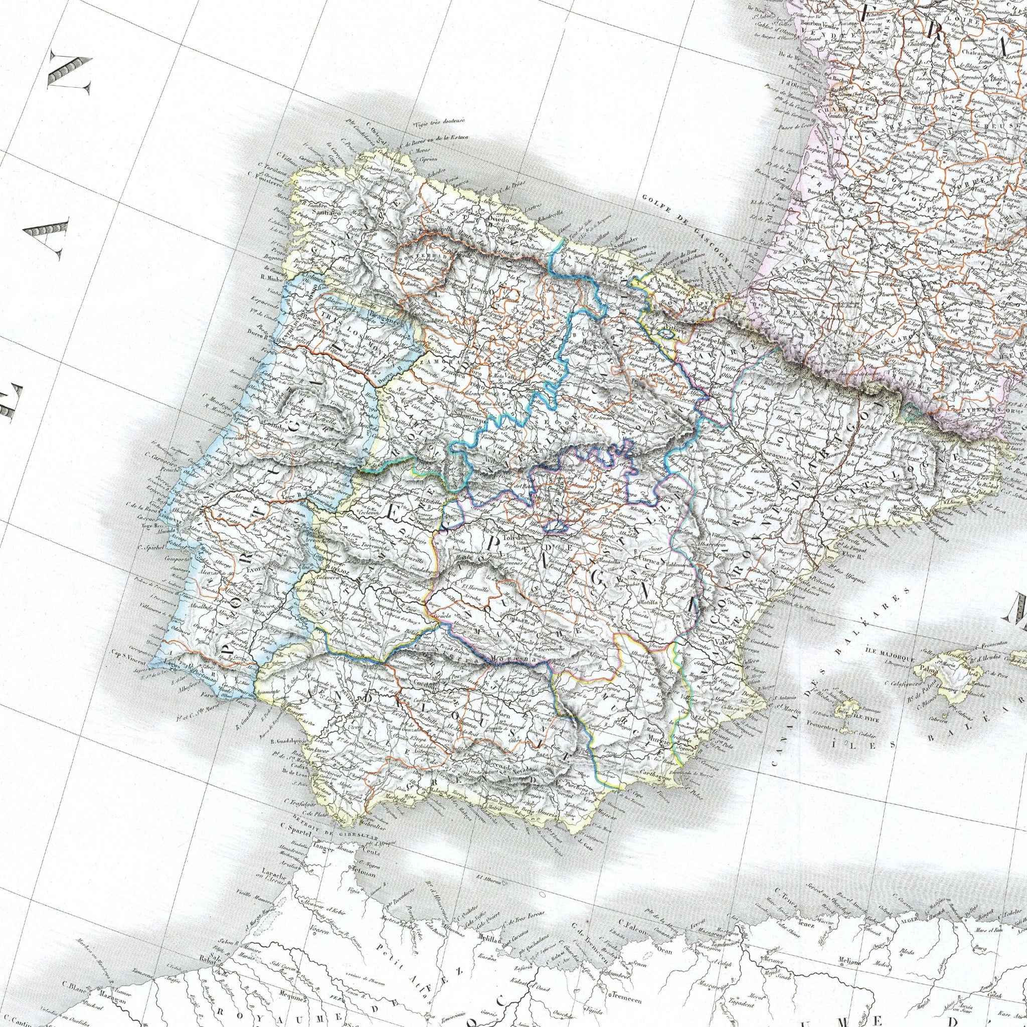 Europa Landkarte | Politische und Physische Landkarte Europas | Historische Kartographie | Giclée-Druck