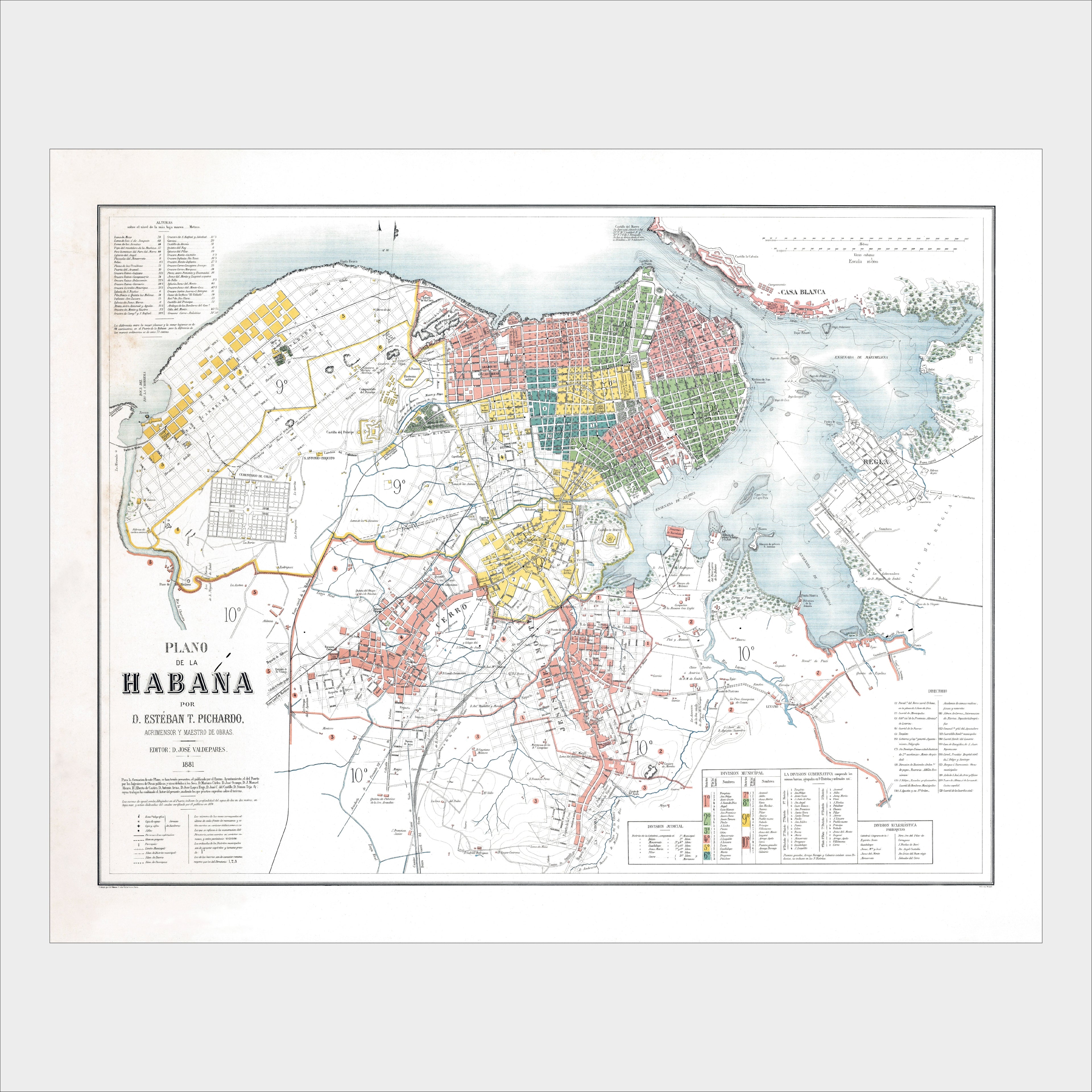 Havanna | Stadtplan | Vintage Map | Giclée-Druck