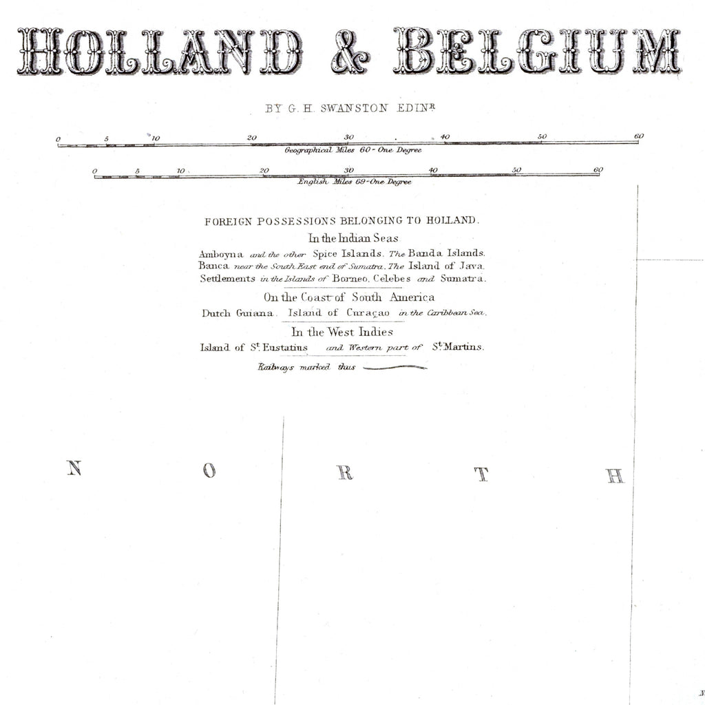 Niederlande | Belgien | Karte von 1872 | Vintage Map