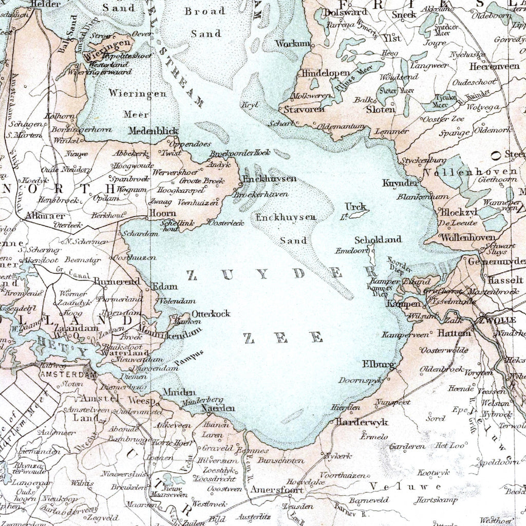 Niederlande | Belgien | Karte von 1872 | Vintage Map