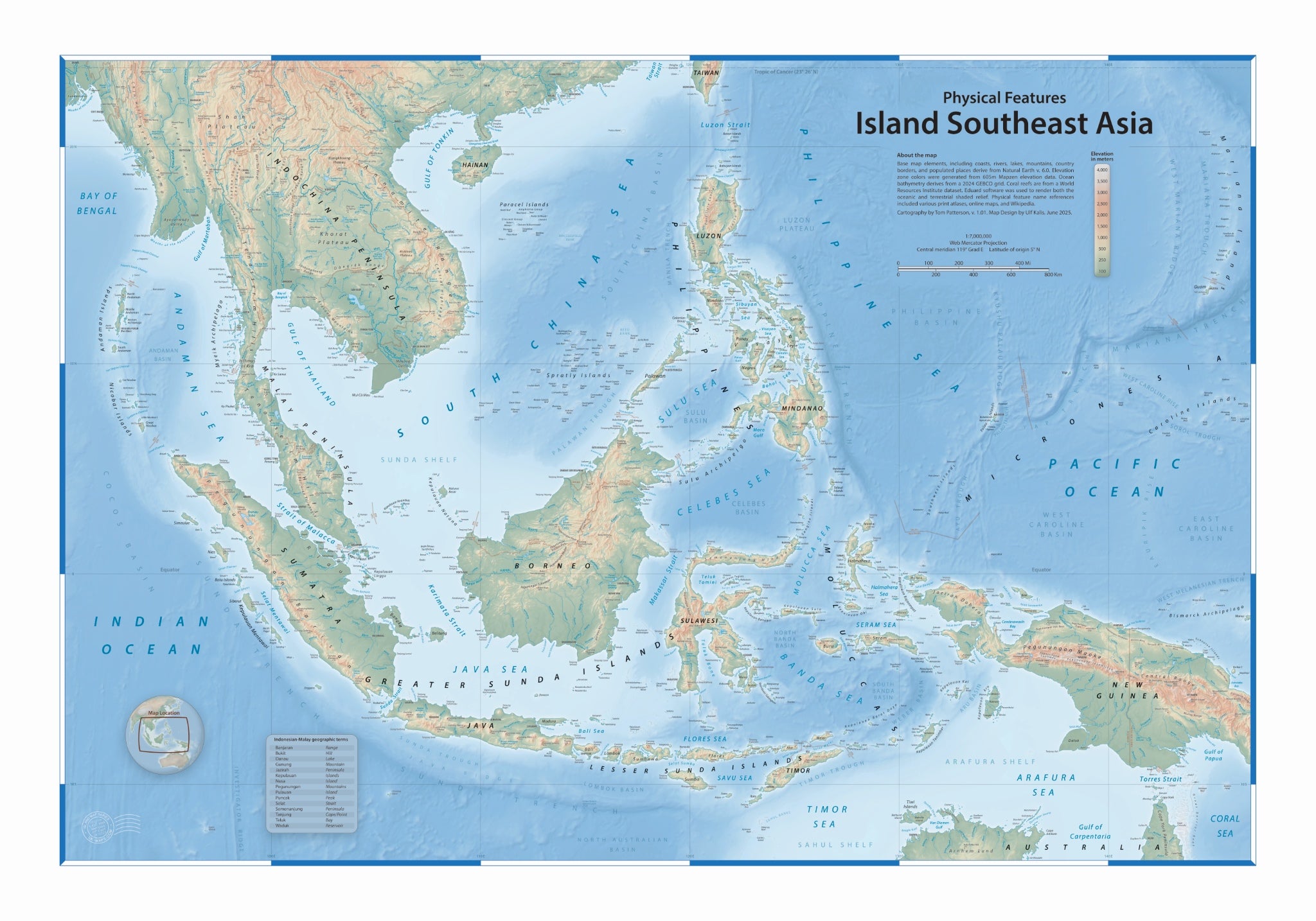 Landkarte der Inseln Südost-Asiens