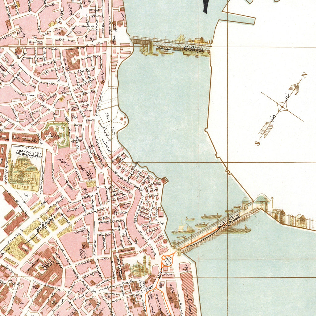 Istanbul | Konstantinopel | Eminönü-Fati | Stadtplan | Vintage Map