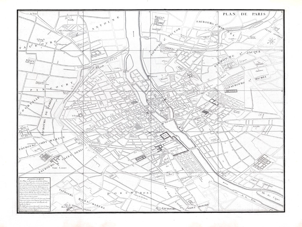 Paris | Historische Karte | 1739 | Reproduktion | Giclée-Druck