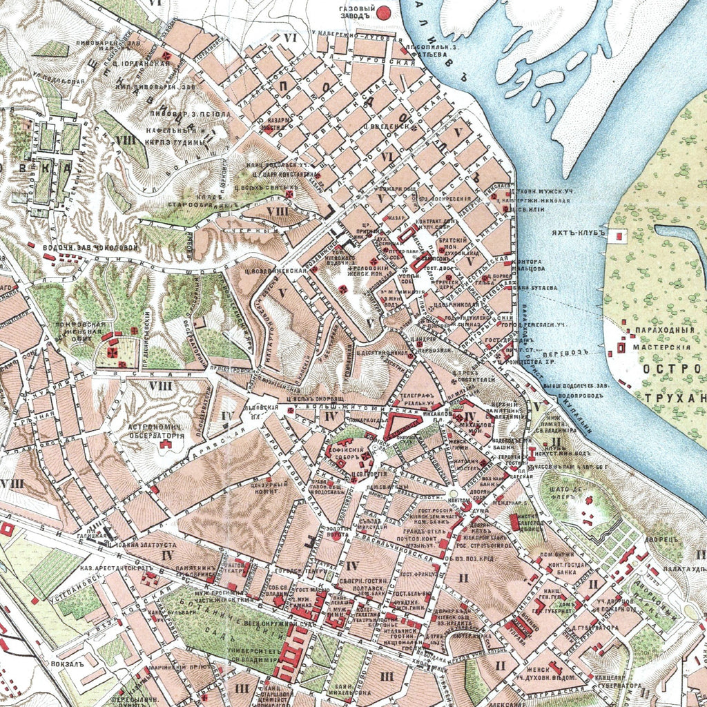 Kiew | Stadtplan | Vintage Map | Giclée-Druck