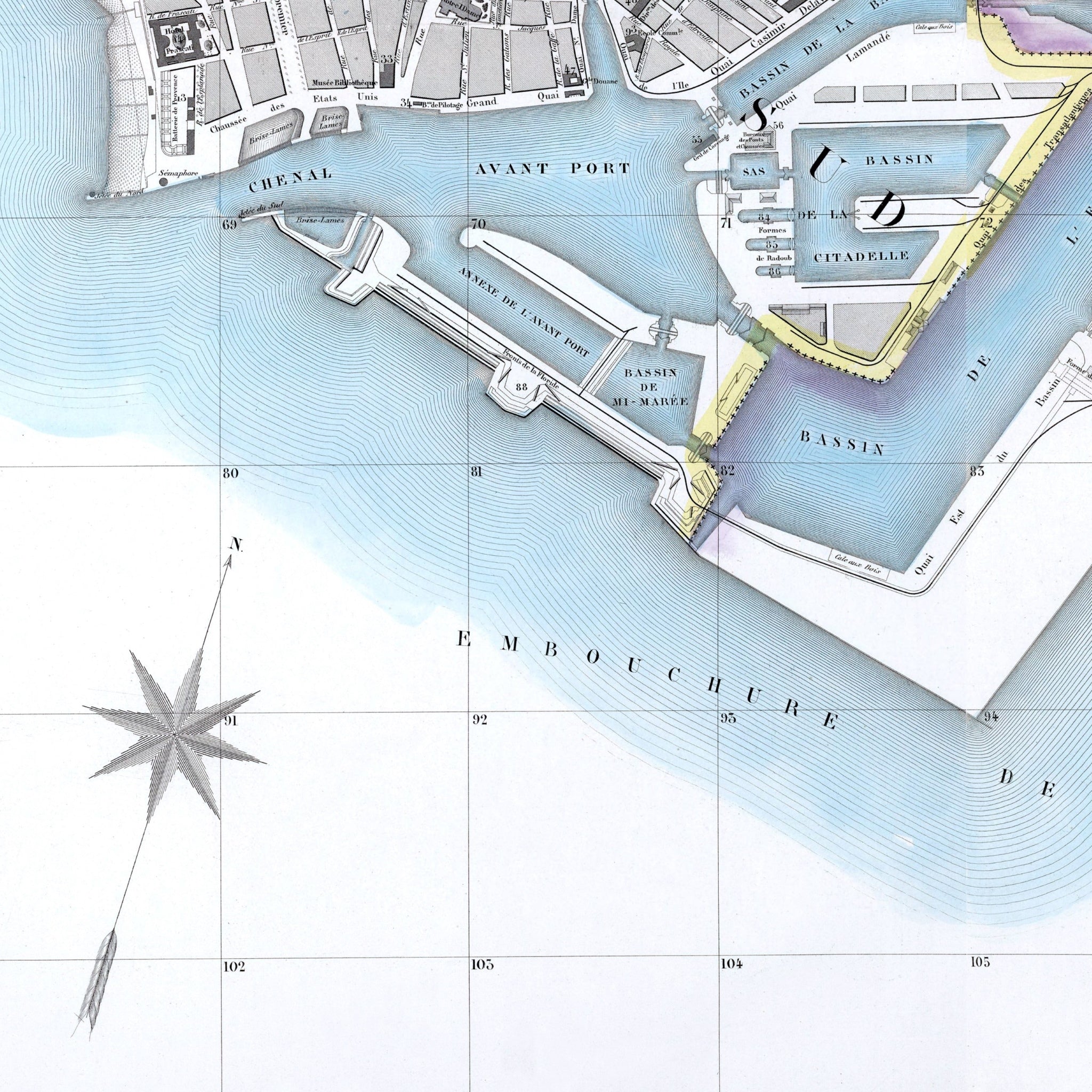 Le Havre | Frankreich | 1876 | Vintage Map