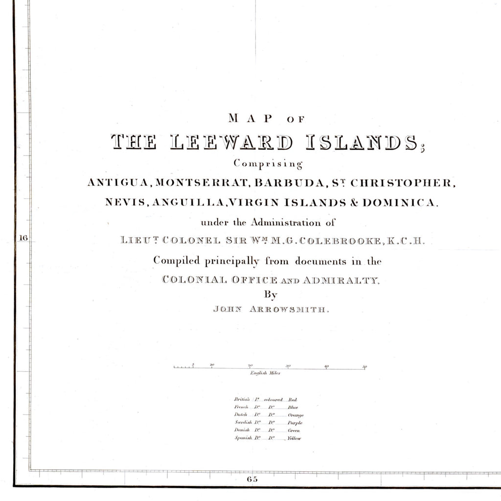 Leeward-Inseln | Karibik | Karte von 1858 | Giclée Druck
