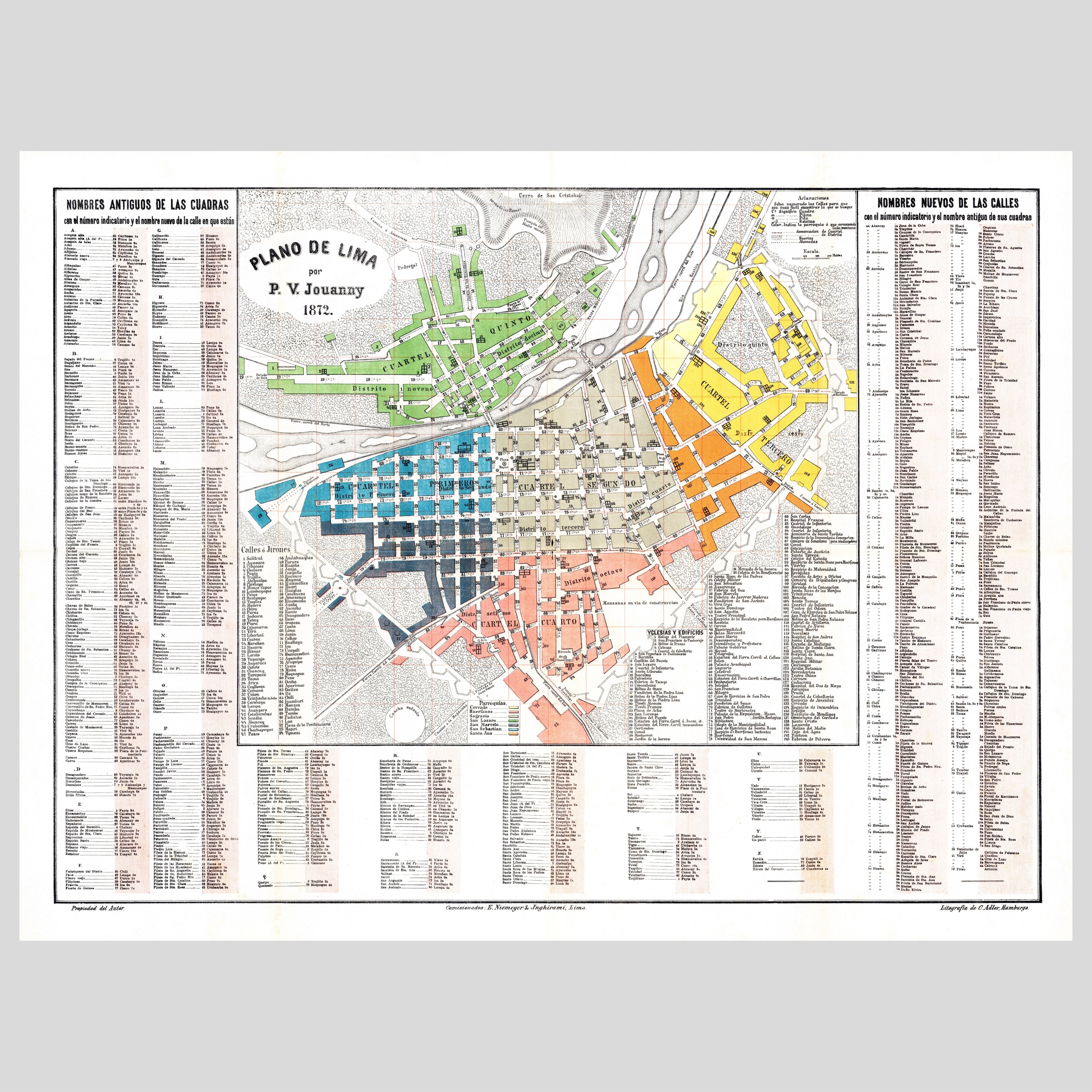 Lima | Stadtplan | Vintage Map | Giclée-Druck