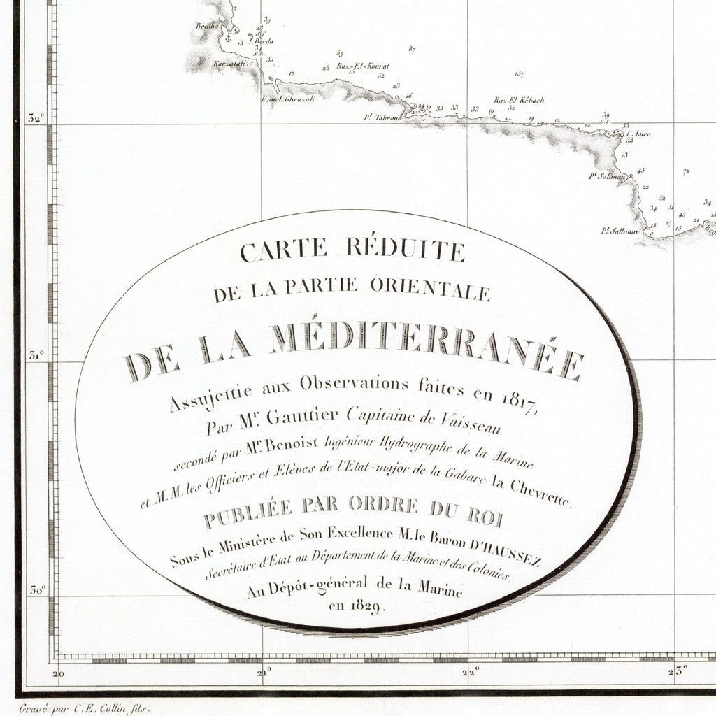 Mediterranean Sea | Nautical Chart | Giclée Print |
