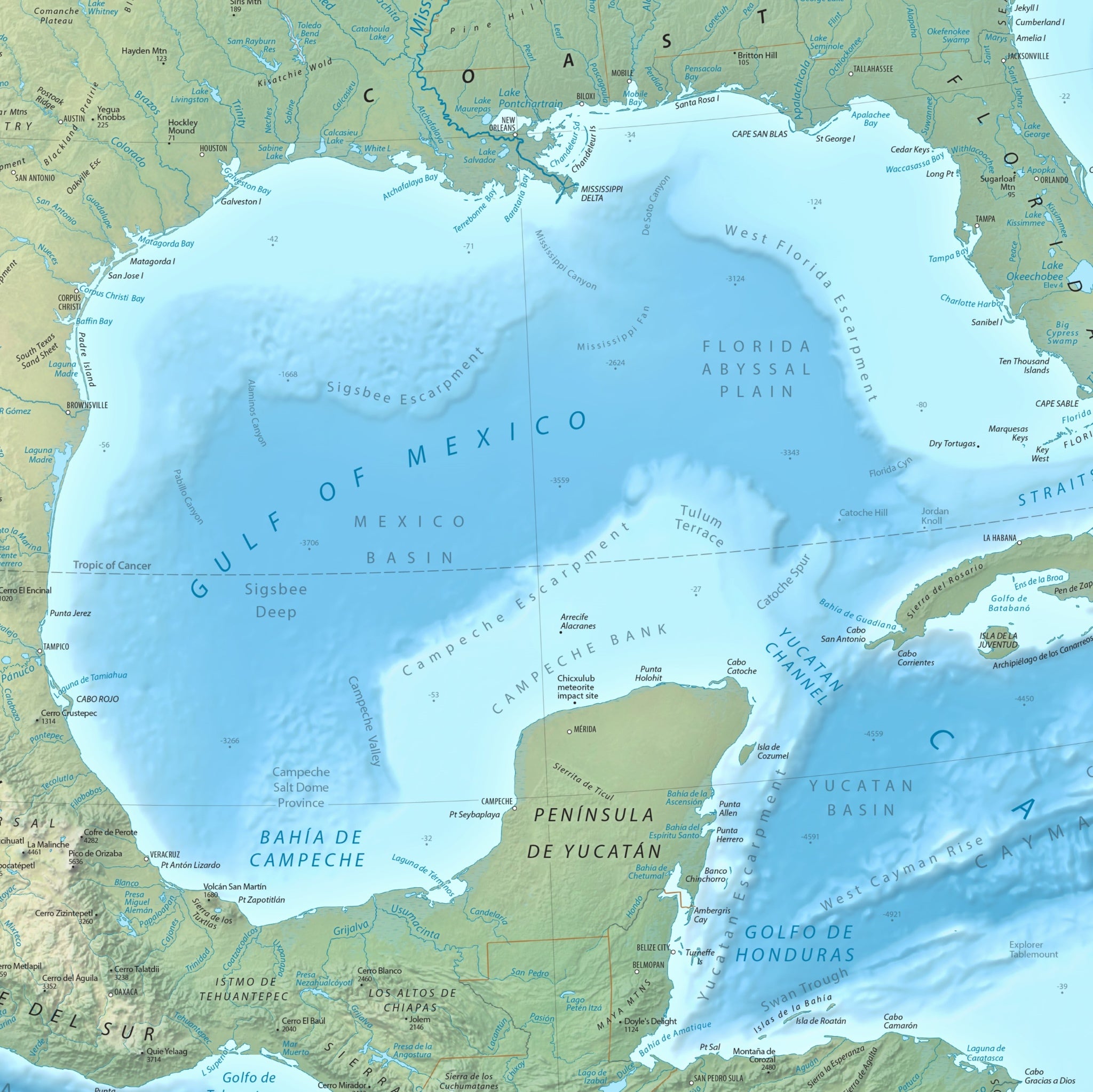 Arctic Map | 2025 | Giclée Print | Physical Map of the North Polar Region | Greenland