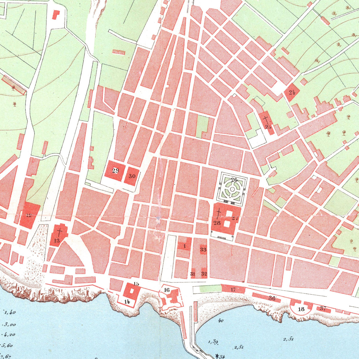 Santa Cruz | Tenerife | España | 1878 | Mapa vintage