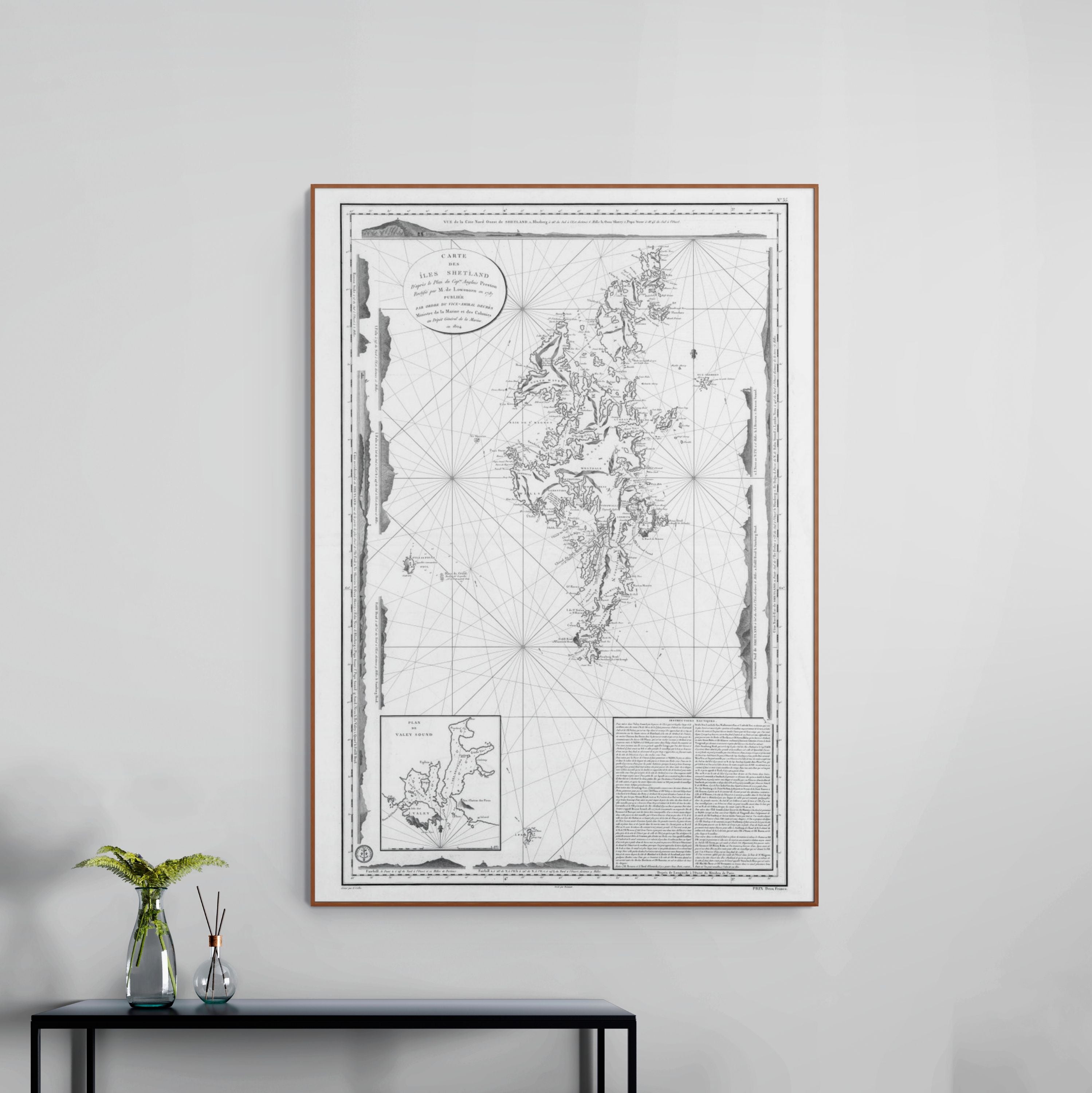 Shetland Islands | Nautical Chart | Map of 1804 | Giclée Print