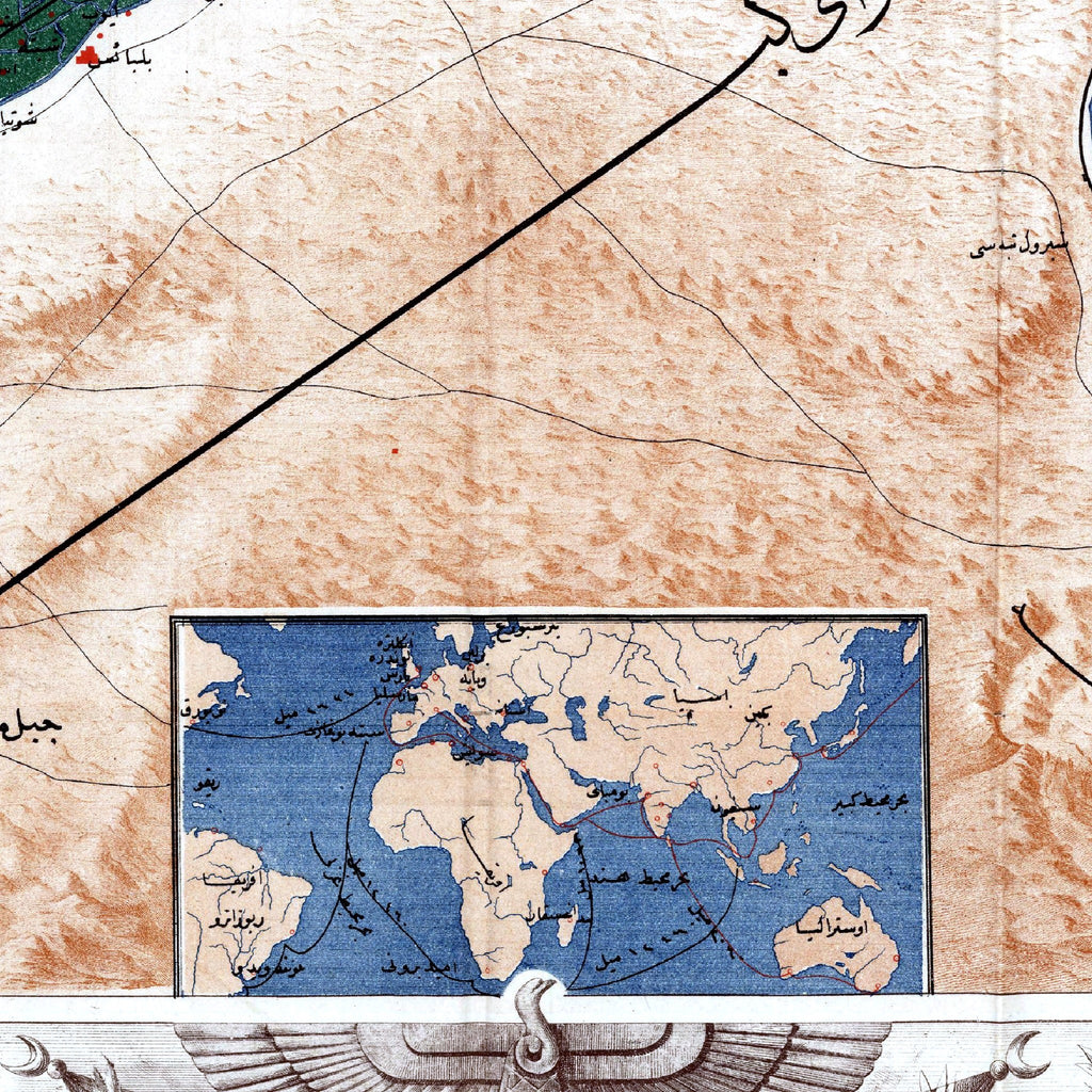 Suez-Kanal | Ägypten | Karte von 1869 | Vintage Map