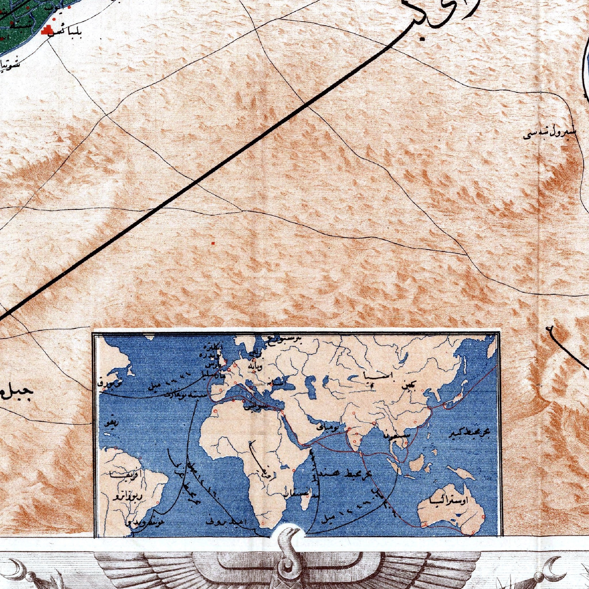 Suez-Kanal | Ägypten | Karte von 1869 | Vintage Map