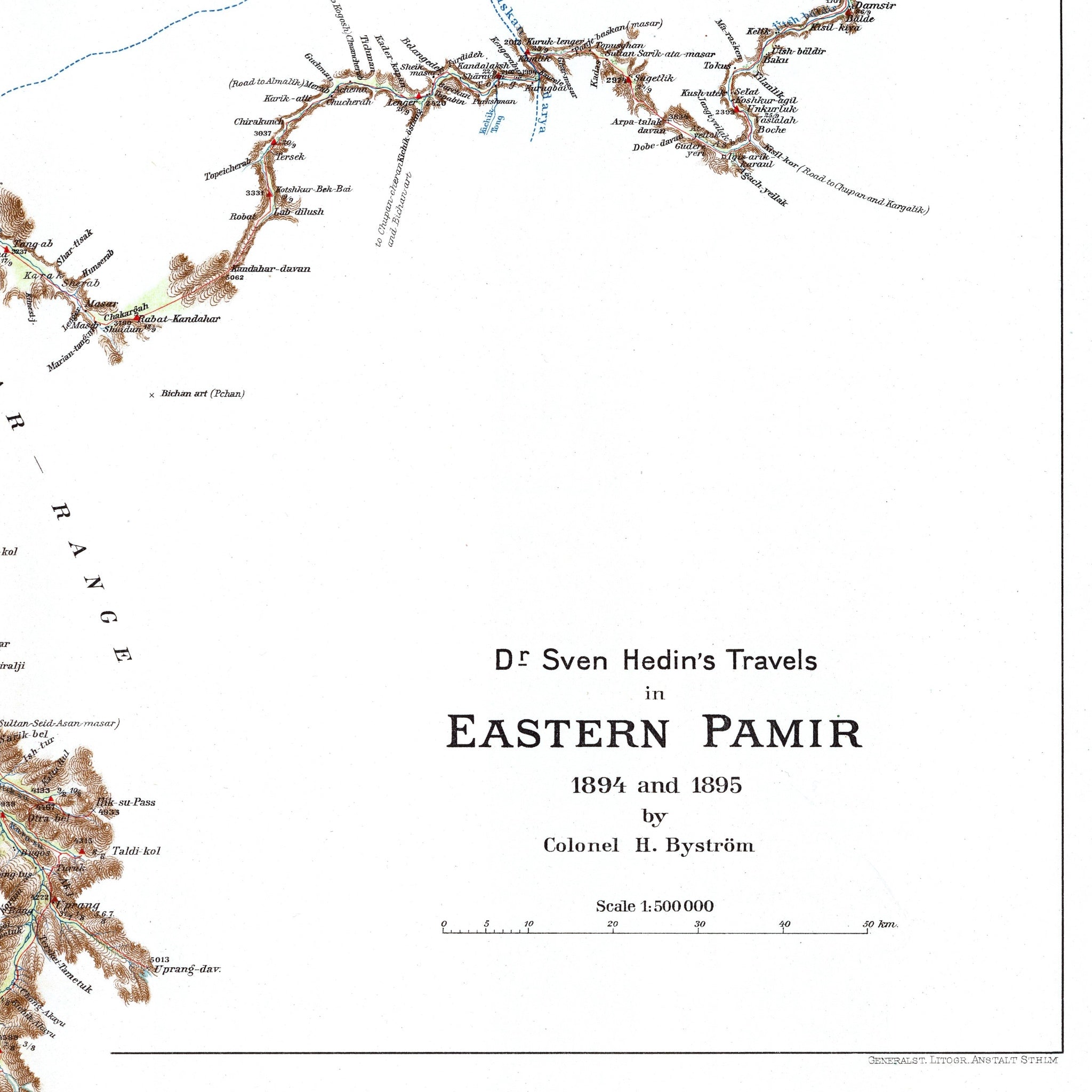 Tibet | Pamir | Historical Map | 1922 | Reproduction | Giclée Print