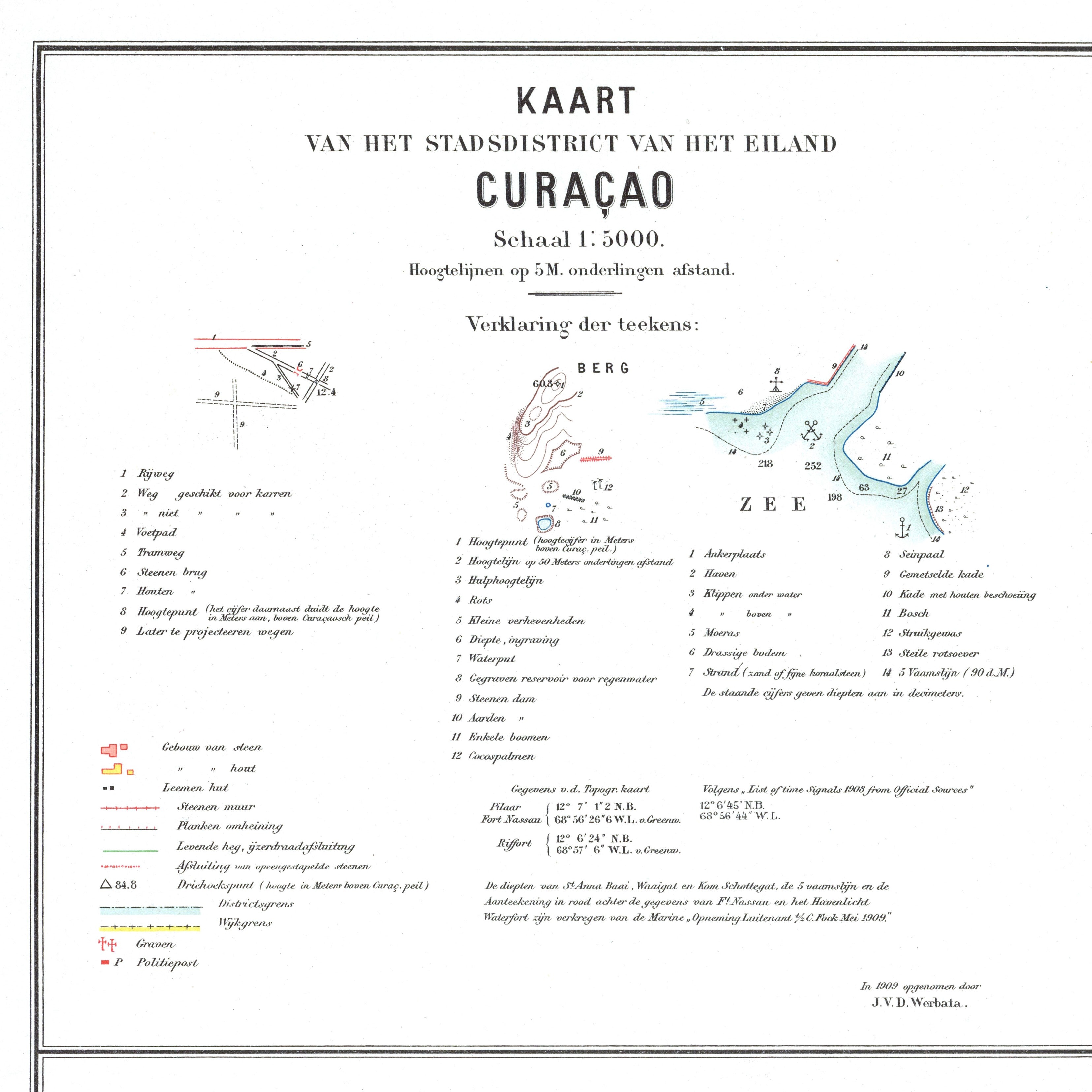 Curacao | Willemstad | Landkarte | 1912 | Giclée-Druck