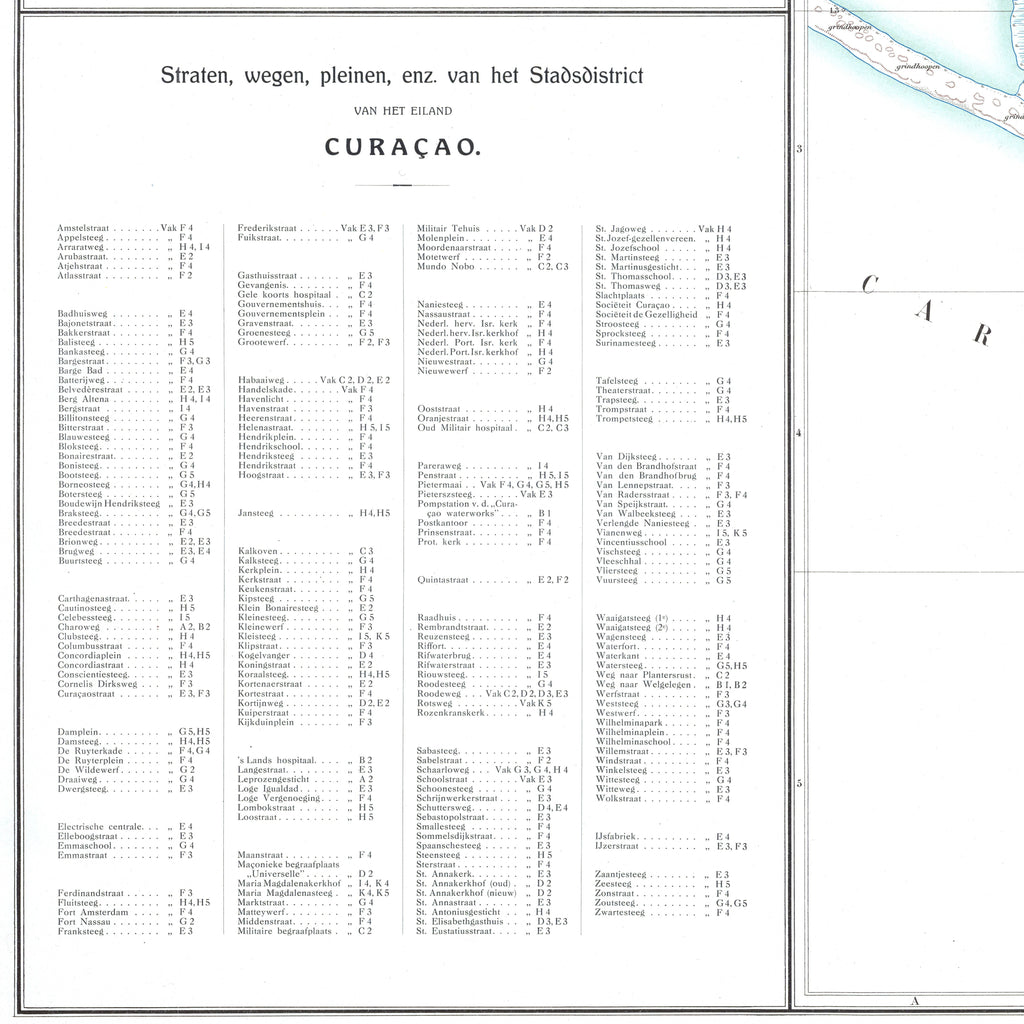 Curacao | Willemstad | Landkarte | 1912 | Giclée-Druck