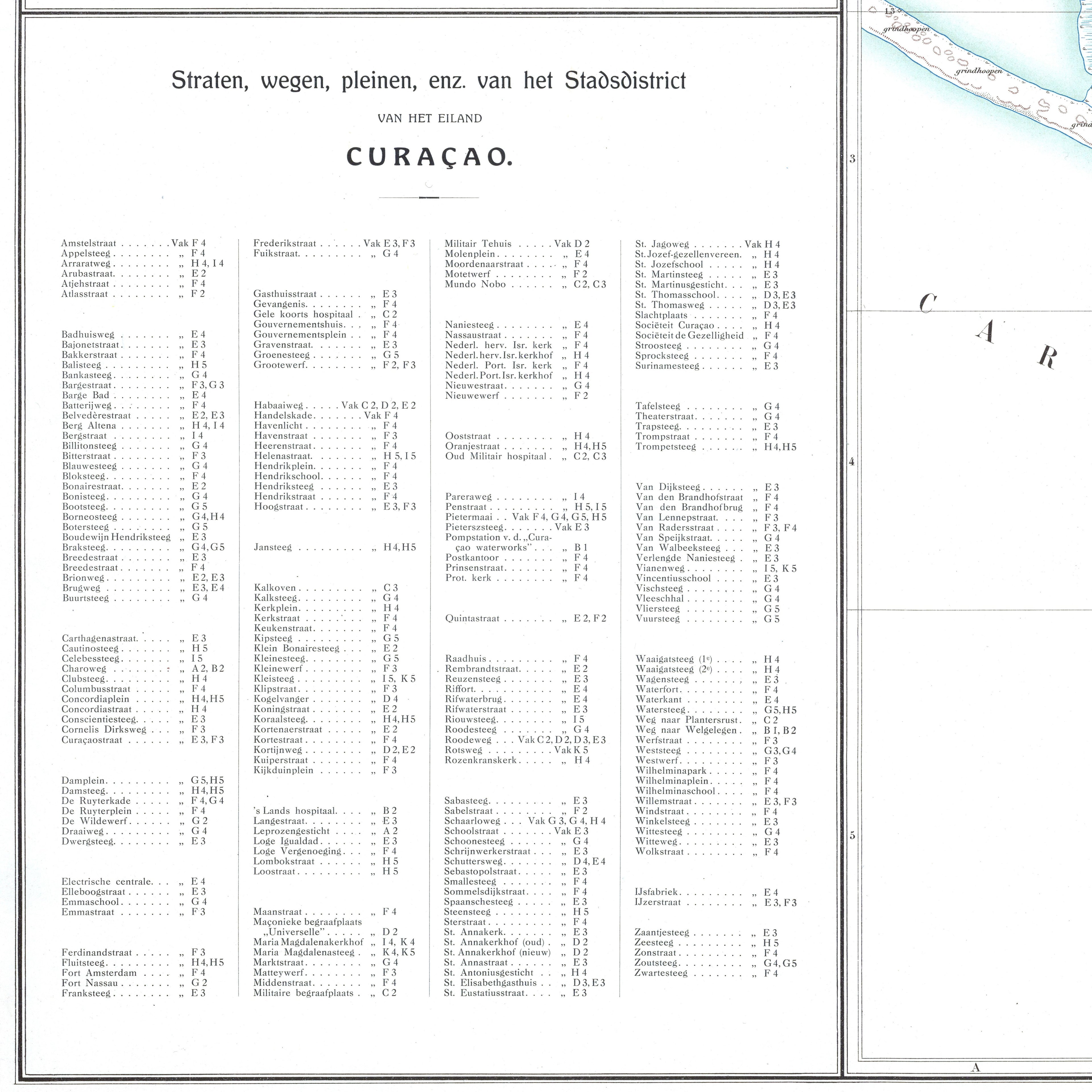 Curacao | Willemstad | Landkarte | 1912 | Giclée-Druck