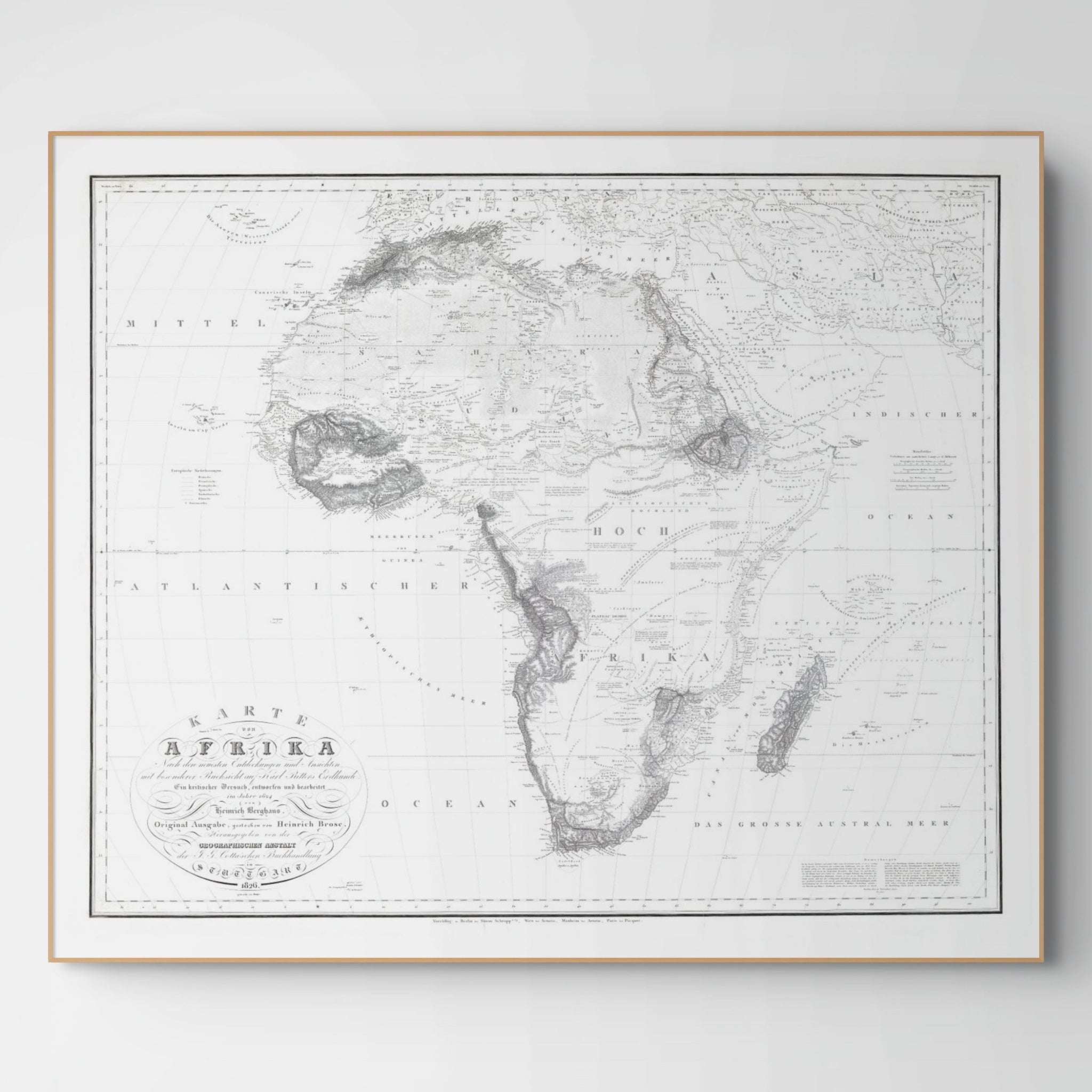 Afrika Landkarte | 1826 | Giclée-Druck
