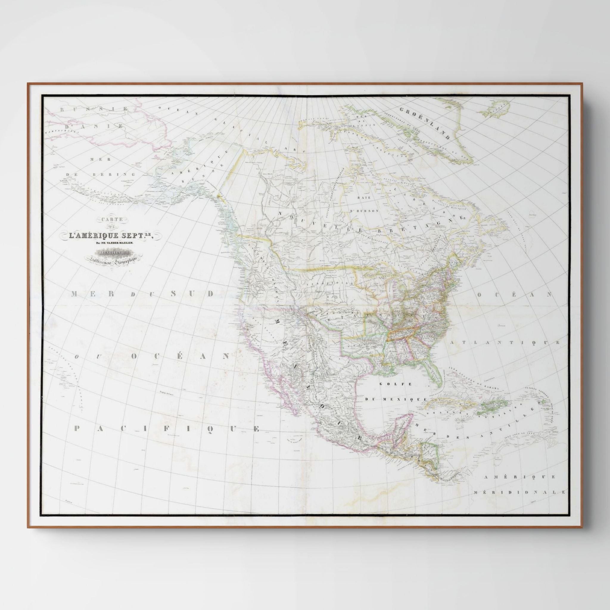 Nordamerika | Landkarte | 1831 | Giclée-Druck