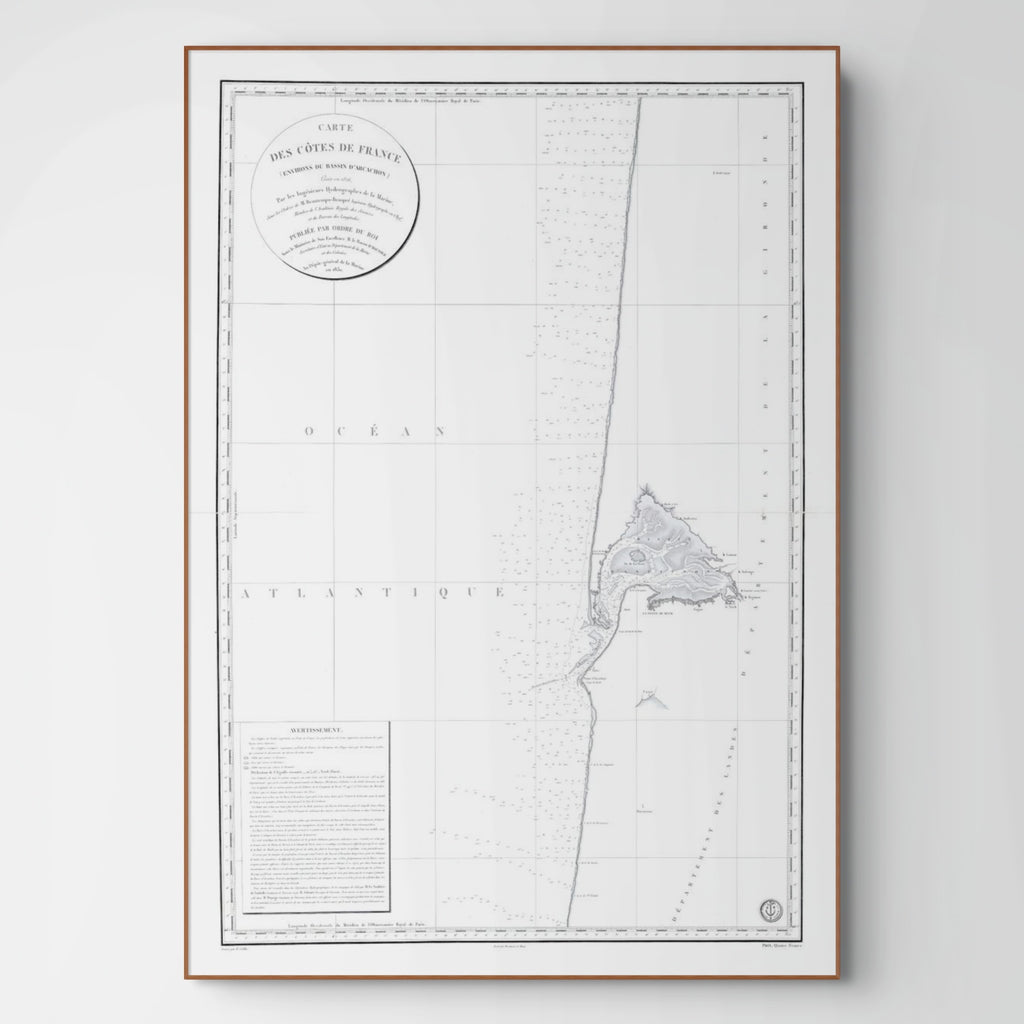 Arcachon | Frankreich | Seekarte | Karte von 1830