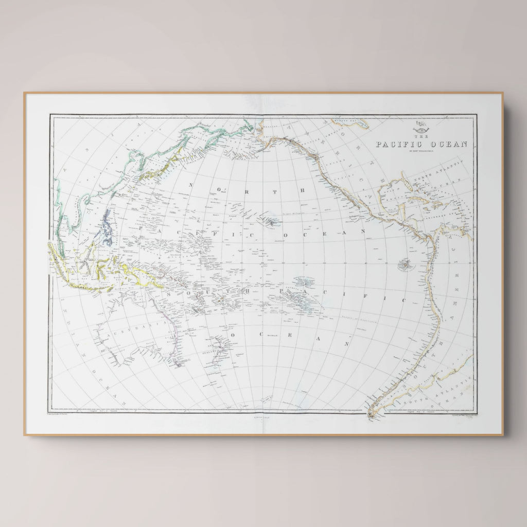 Pazifik | Seekarte von 1863 | Giclée-Druck