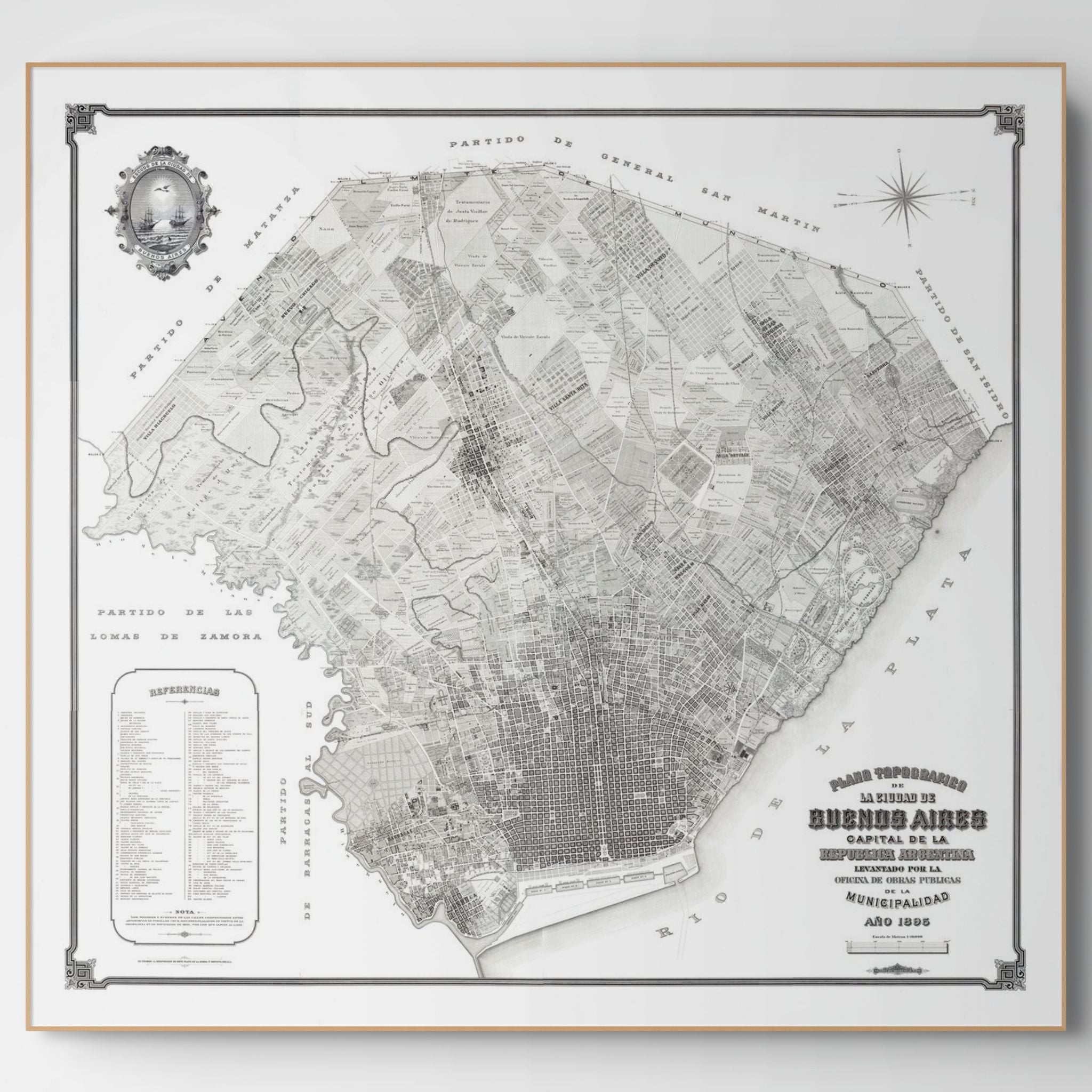 Buenos Aires | Stadtplan | Vintage Map | Giclée-Druck