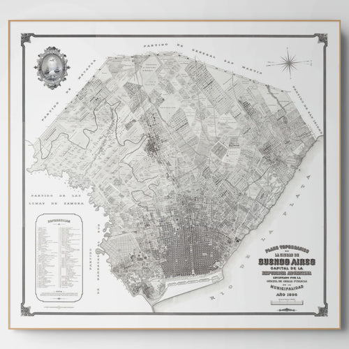 Buenos Aires | Stadtplan | Vintage Map | Giclée-Druck