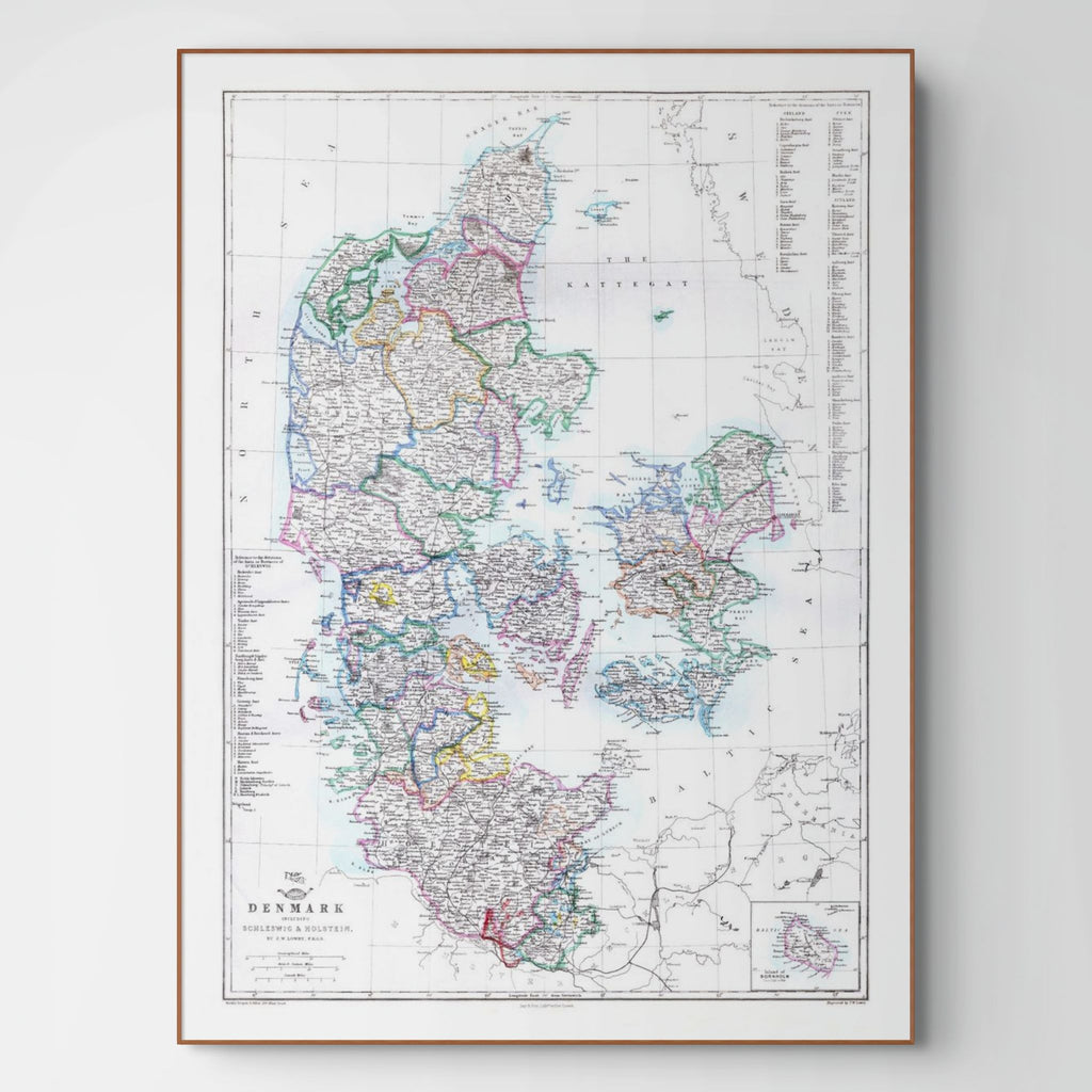 Dänemark | Schleswig | Holstein | Karte von 1863 | Vintage Map