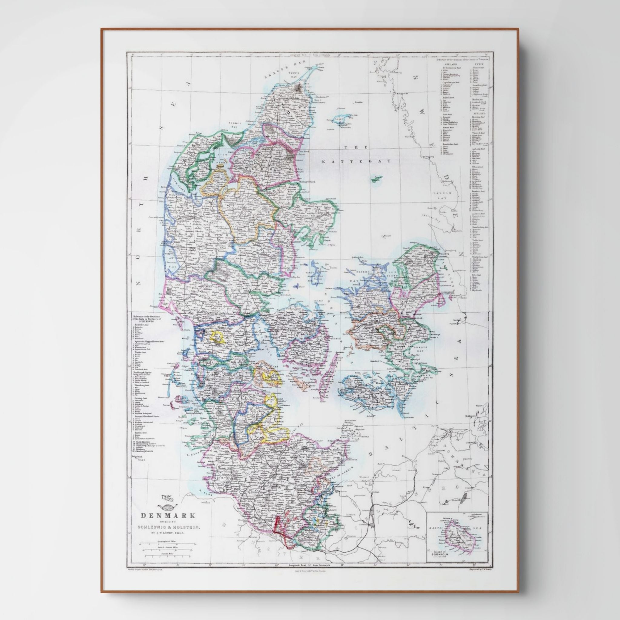 Dänemark | Schleswig | Holstein | Karte von 1863 | Vintage Map