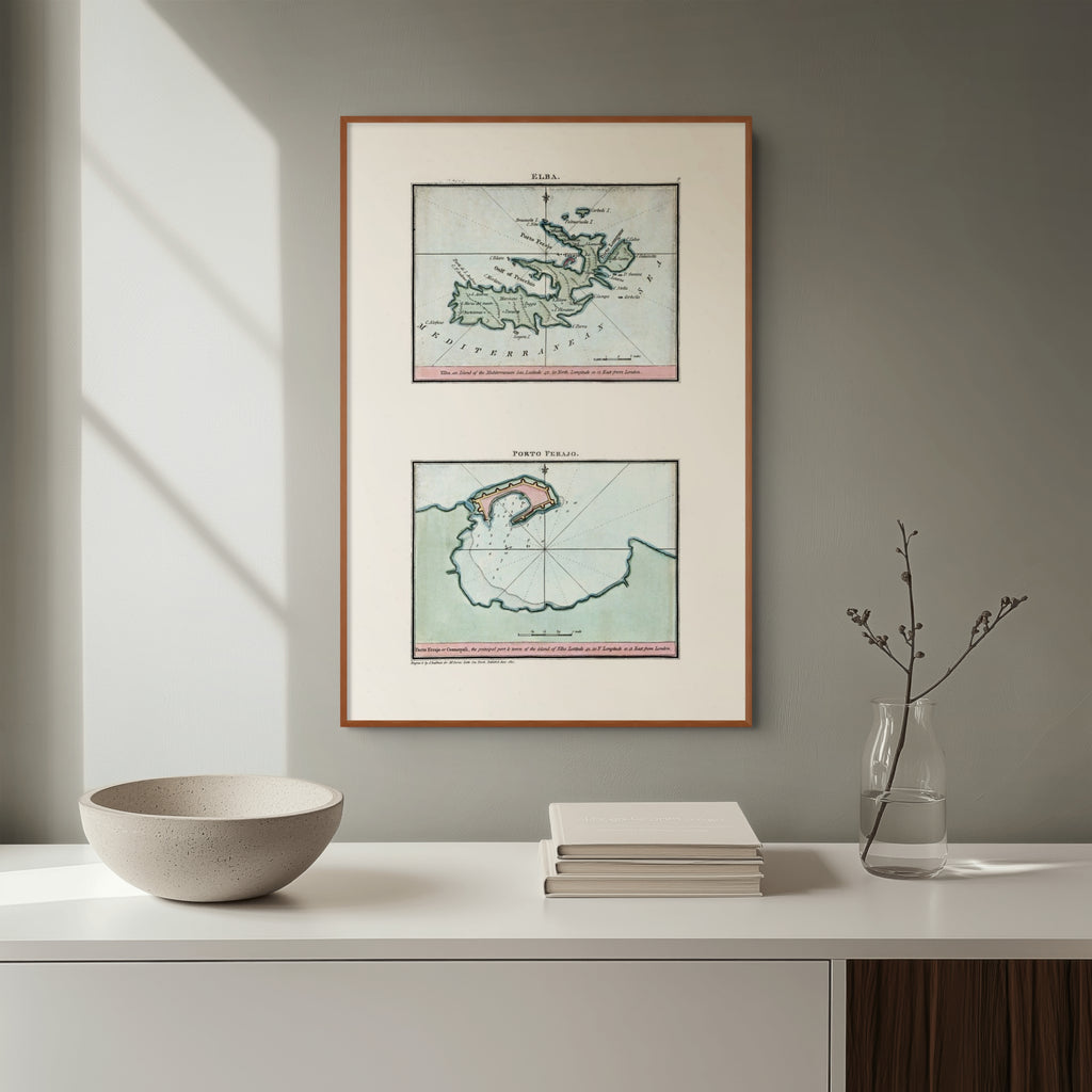 Seekarten-Atlas | Elba | Porto Ferraio | Karte von 1801 | Giclée Druck