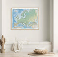 Europa Landkarte | Physische Landkarte Europas | Moderne Kartographie | Giclée-Druck