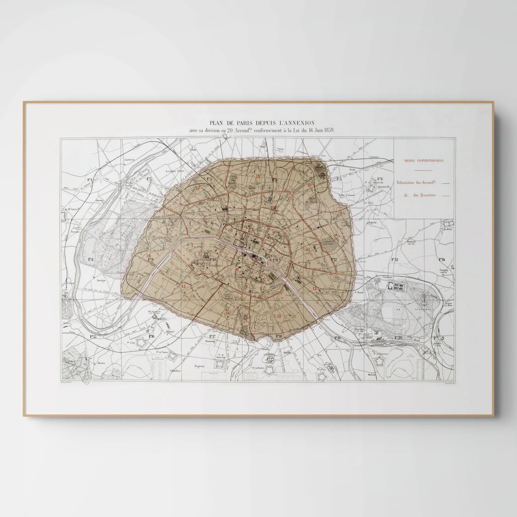 Haussmann | Paris | Paris depuis l'annexion | Vintage Map