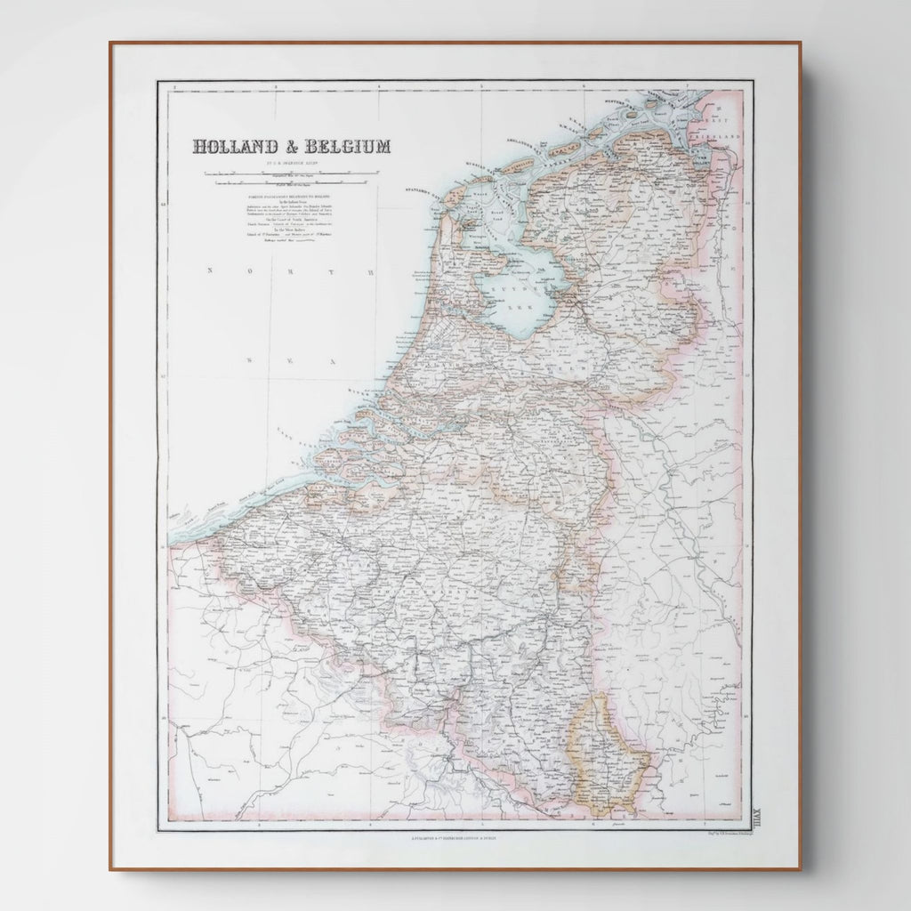 Niederlande | Belgien | Karte von 1872 | Vintage Map