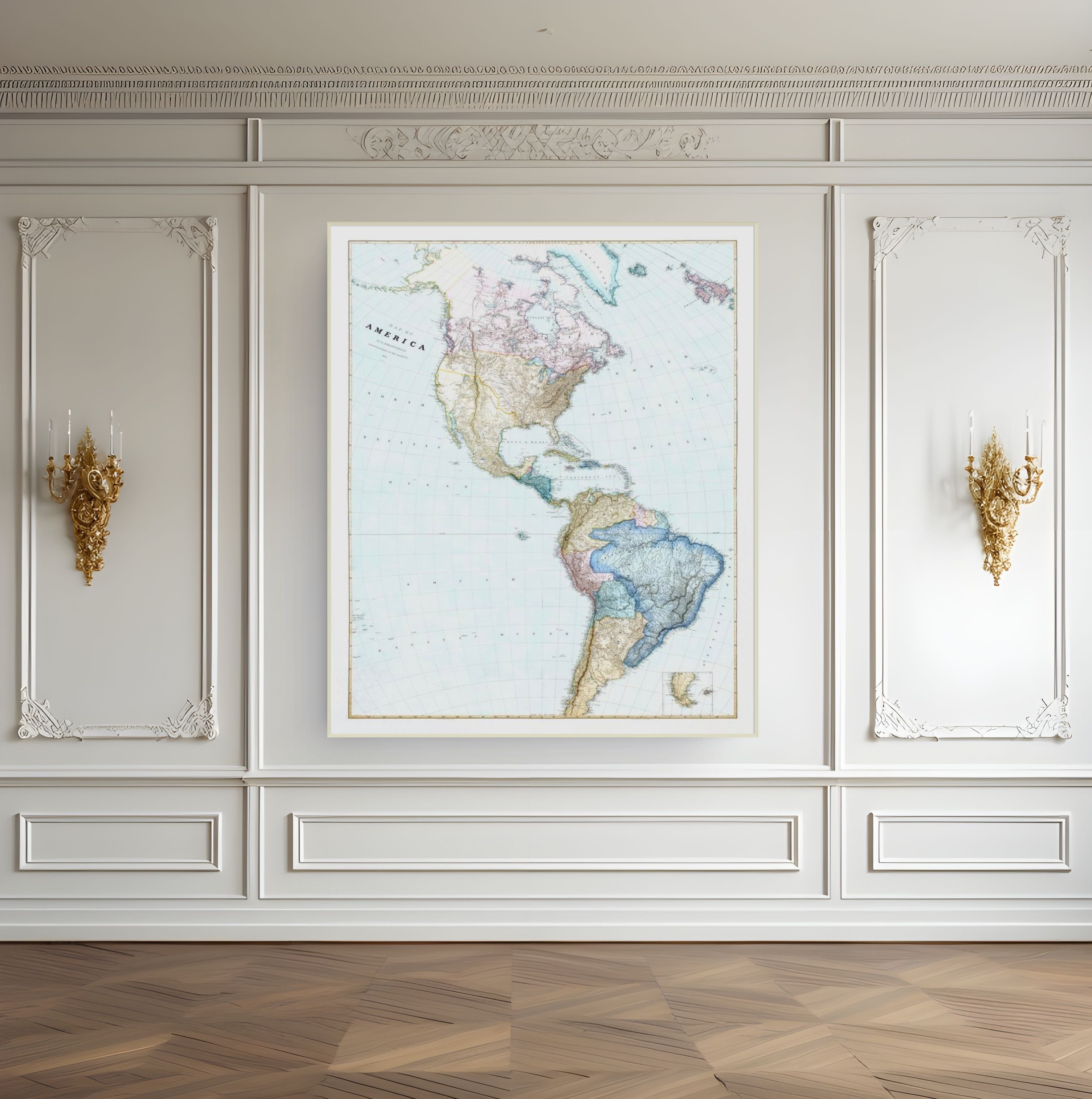 Amerika | Historische Karte | 1827 | Giclée-Druck