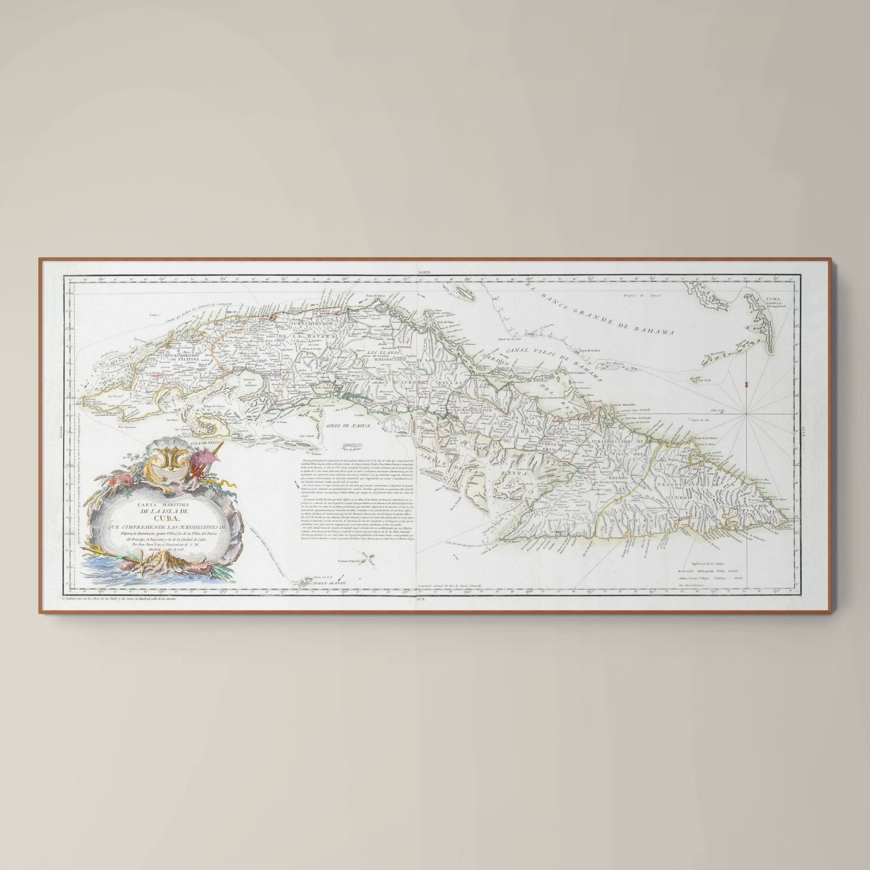 Kuba | Seekarte | Giclée-Druck